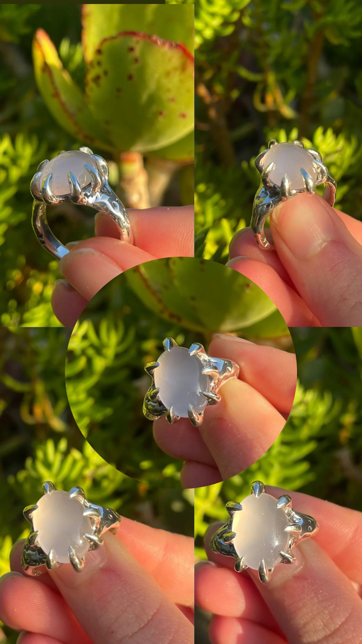 tasmanian rose quartz & solid sterling silver