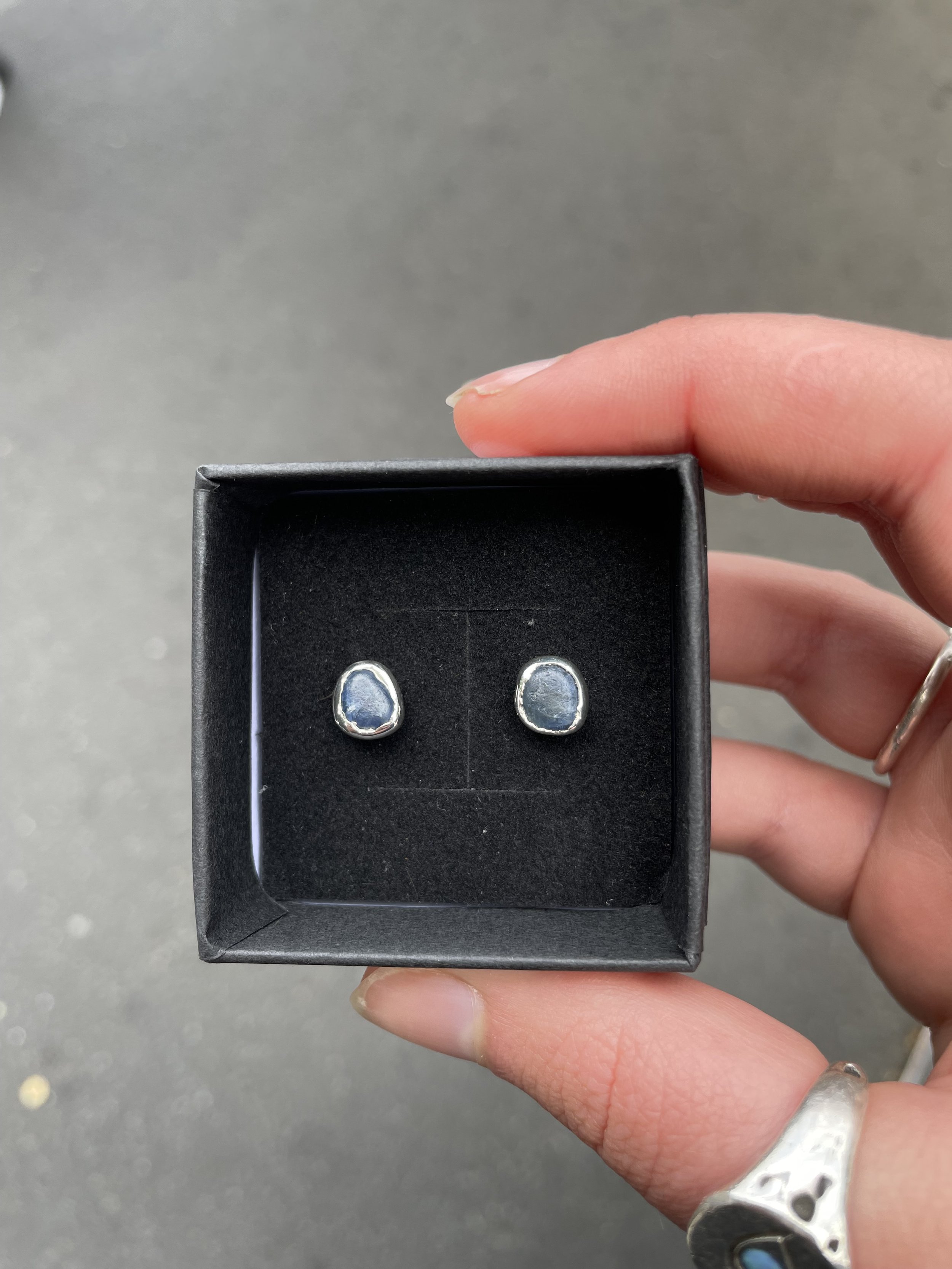 raw tasmanian sapphire & solid sterling silver