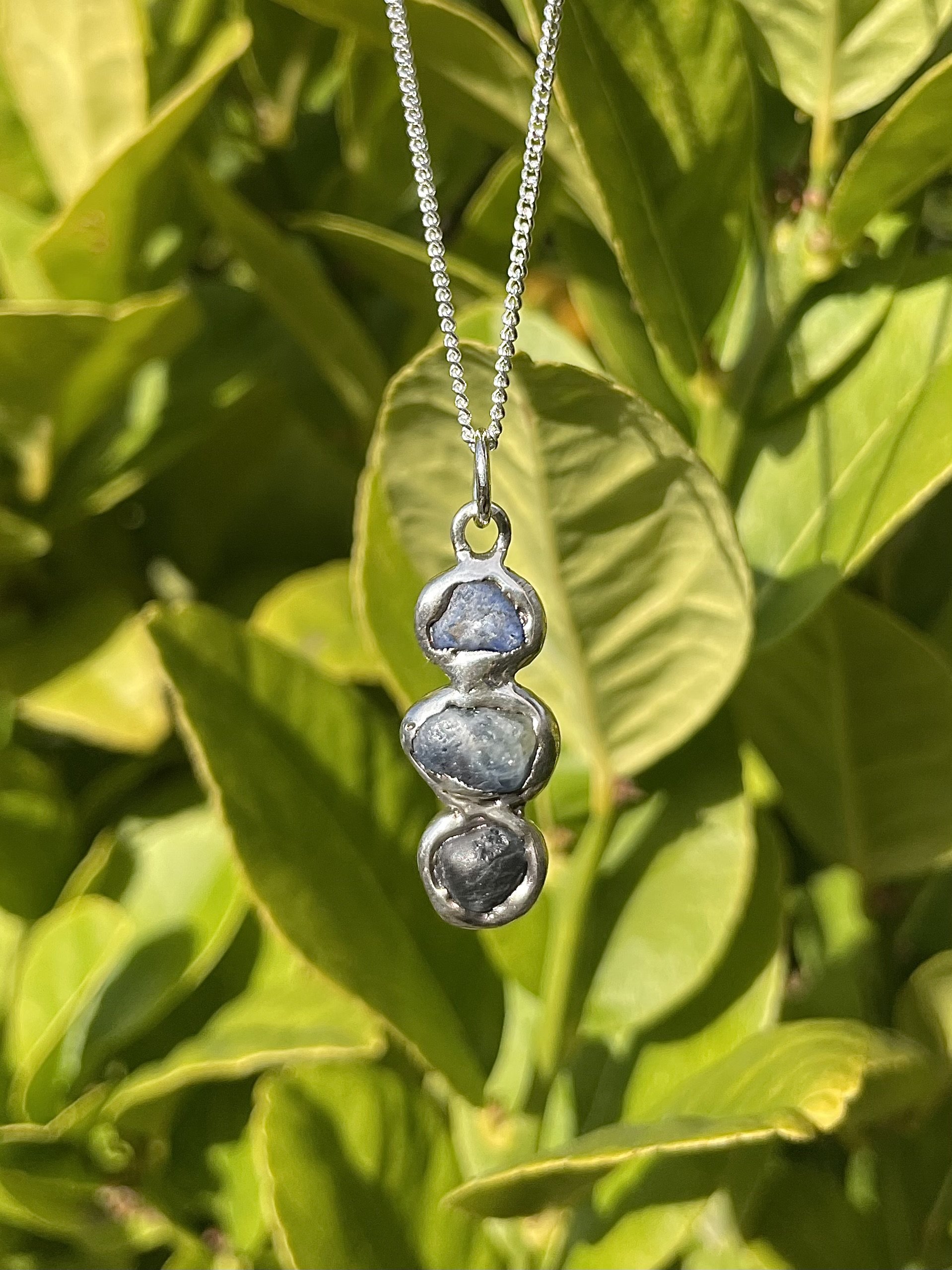 raw tasmanian sapphire & solid sterling silver