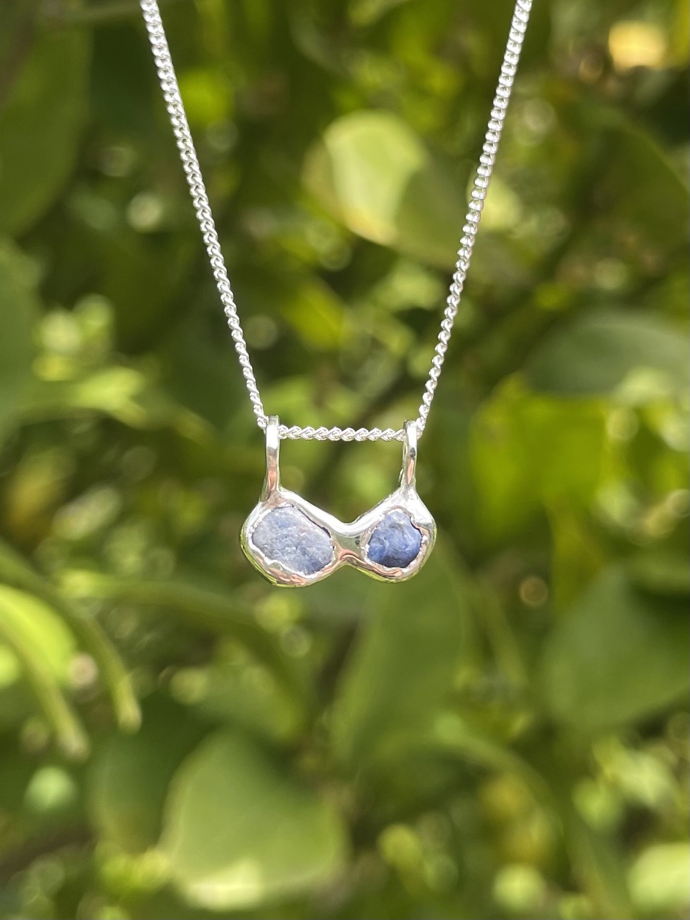 raw tasmanian sapphire & solid sterling silver