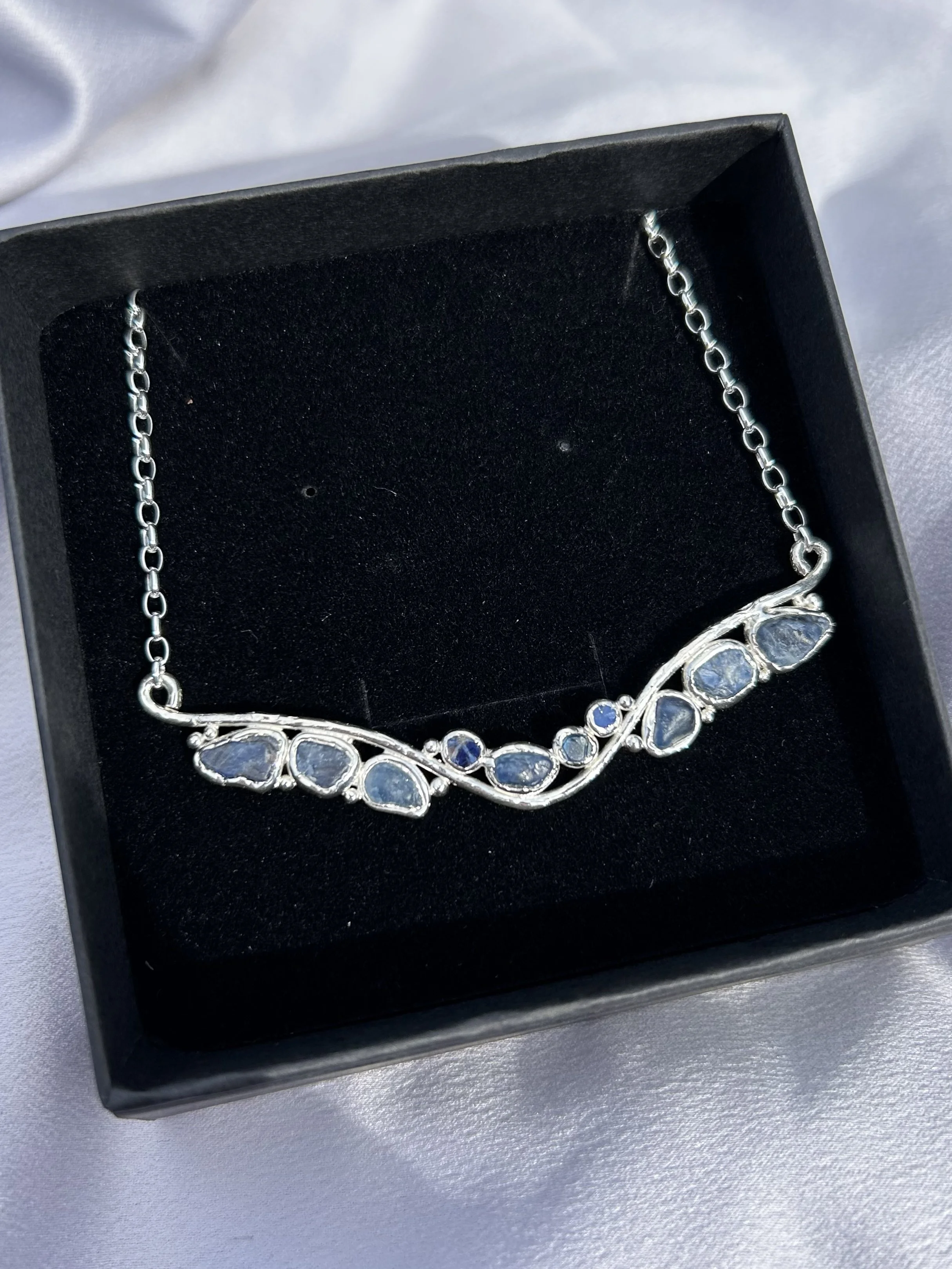raw tasmanian sapphire & solid sterling silver