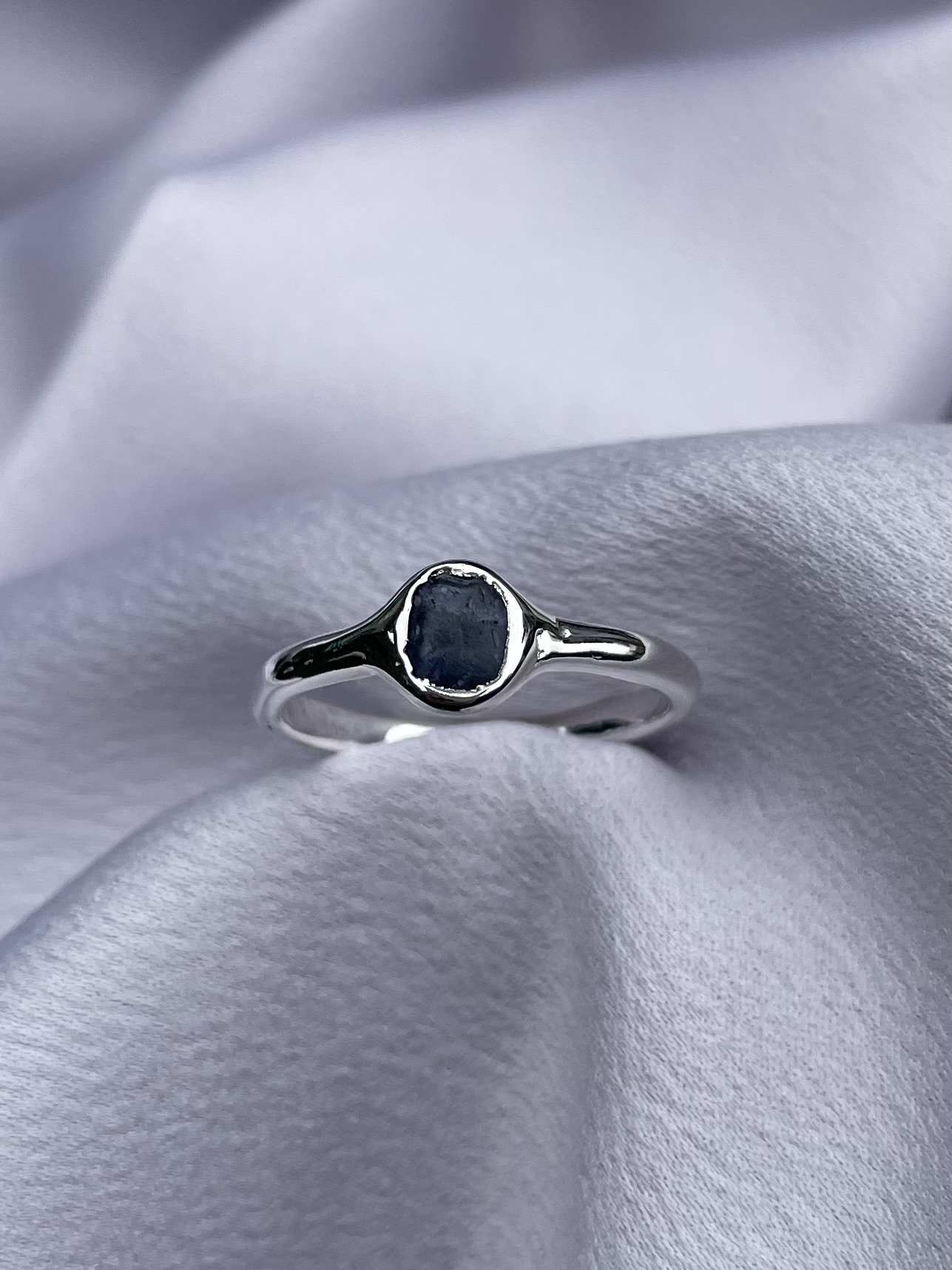raw tasmanian sapphire & solid sterling silver