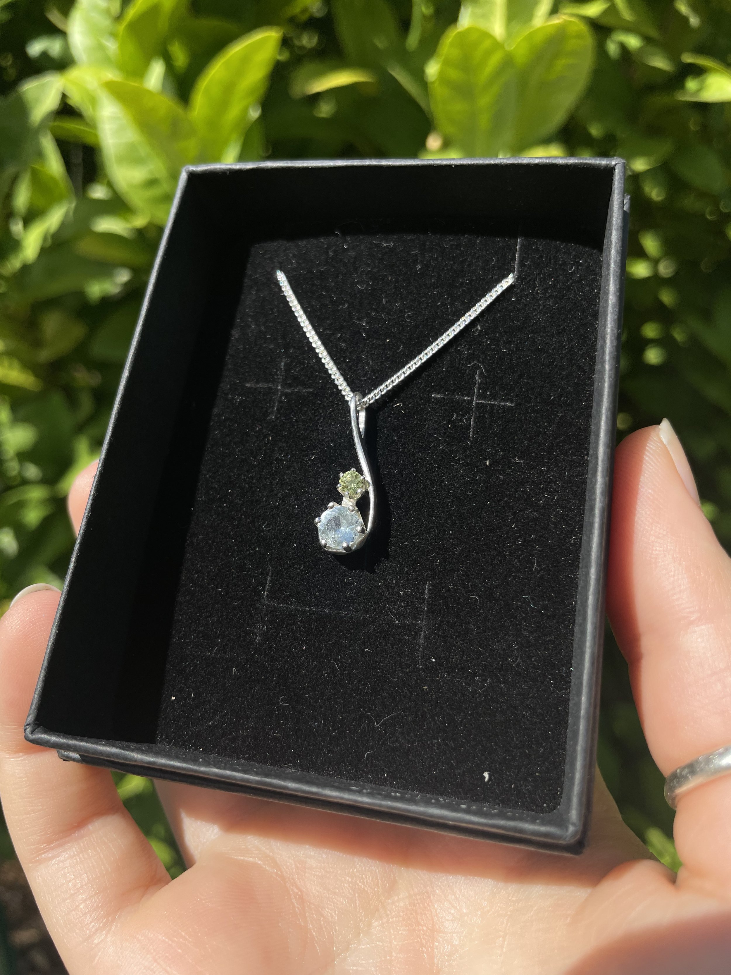 tasmanian killiecrankie diamond & tasmanian sapphire & solid sterling silver