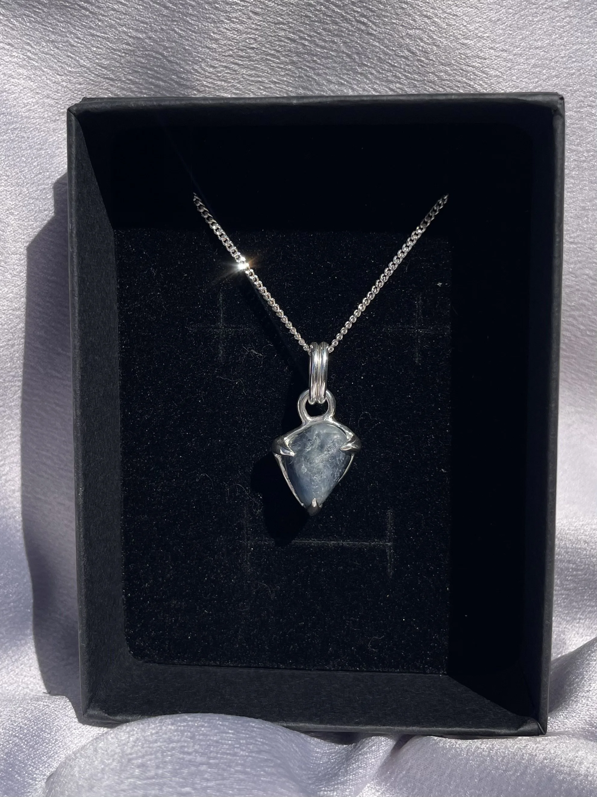 raw tasmanian sapphire & solid sterling silver