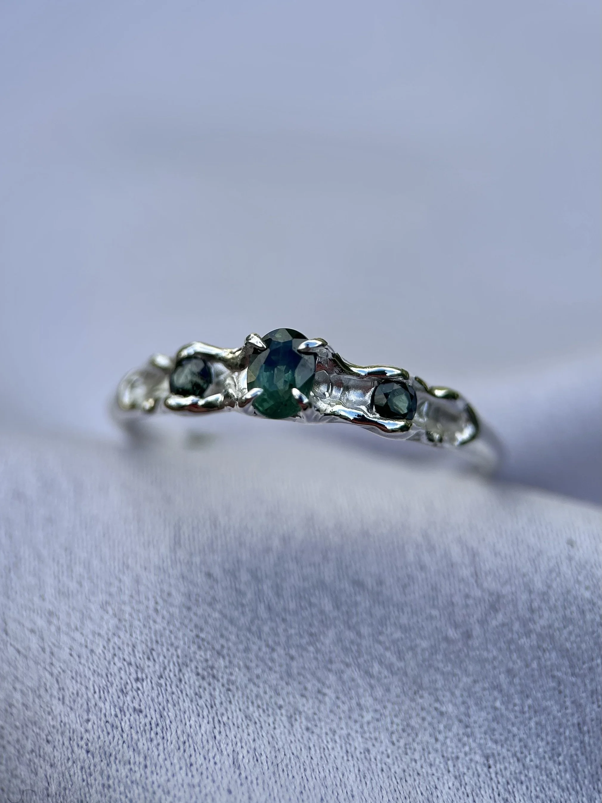 tasmanian sapphire & solid sterling silver