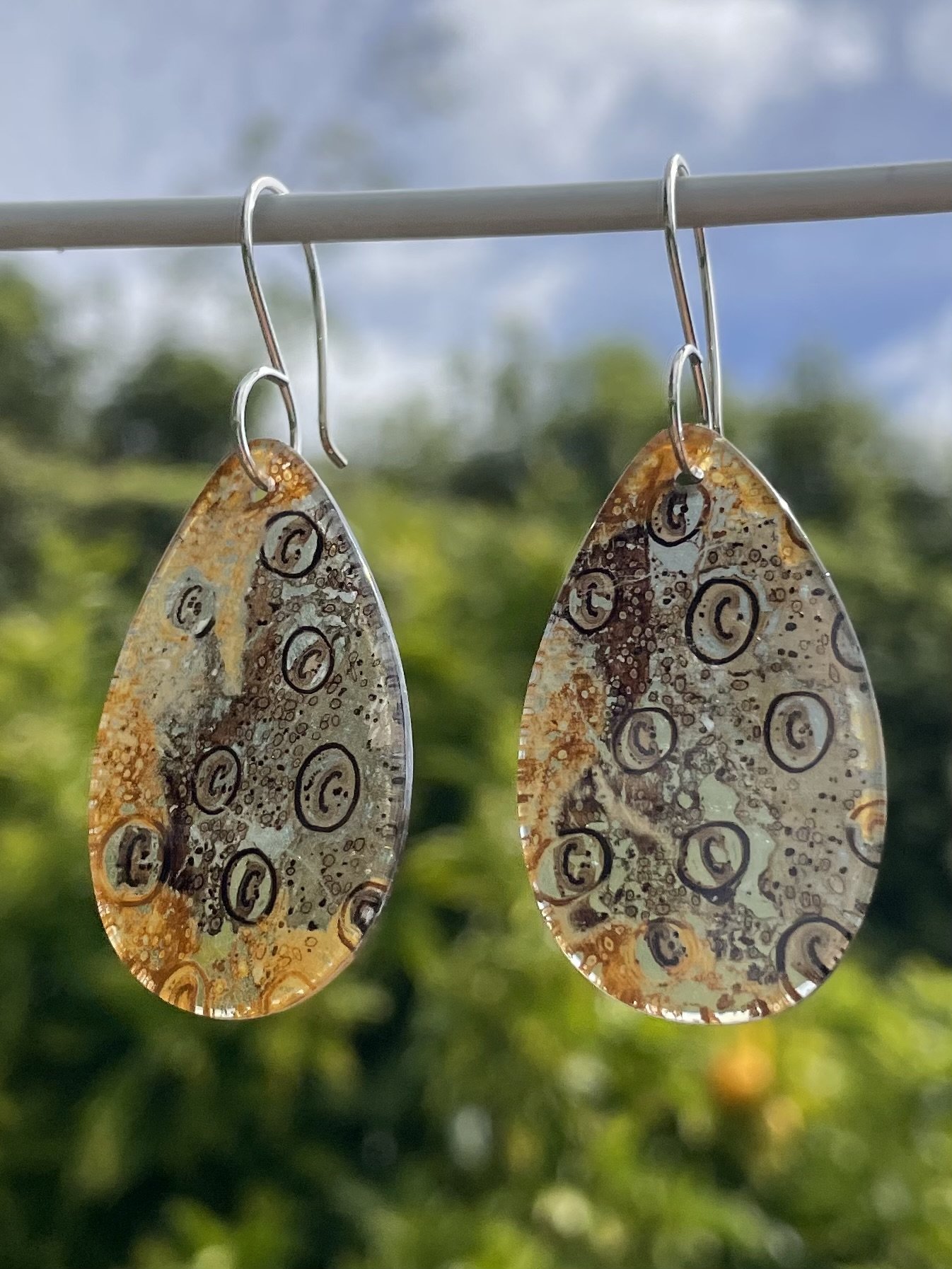 tasmanian petrified fern & solid sterling silver