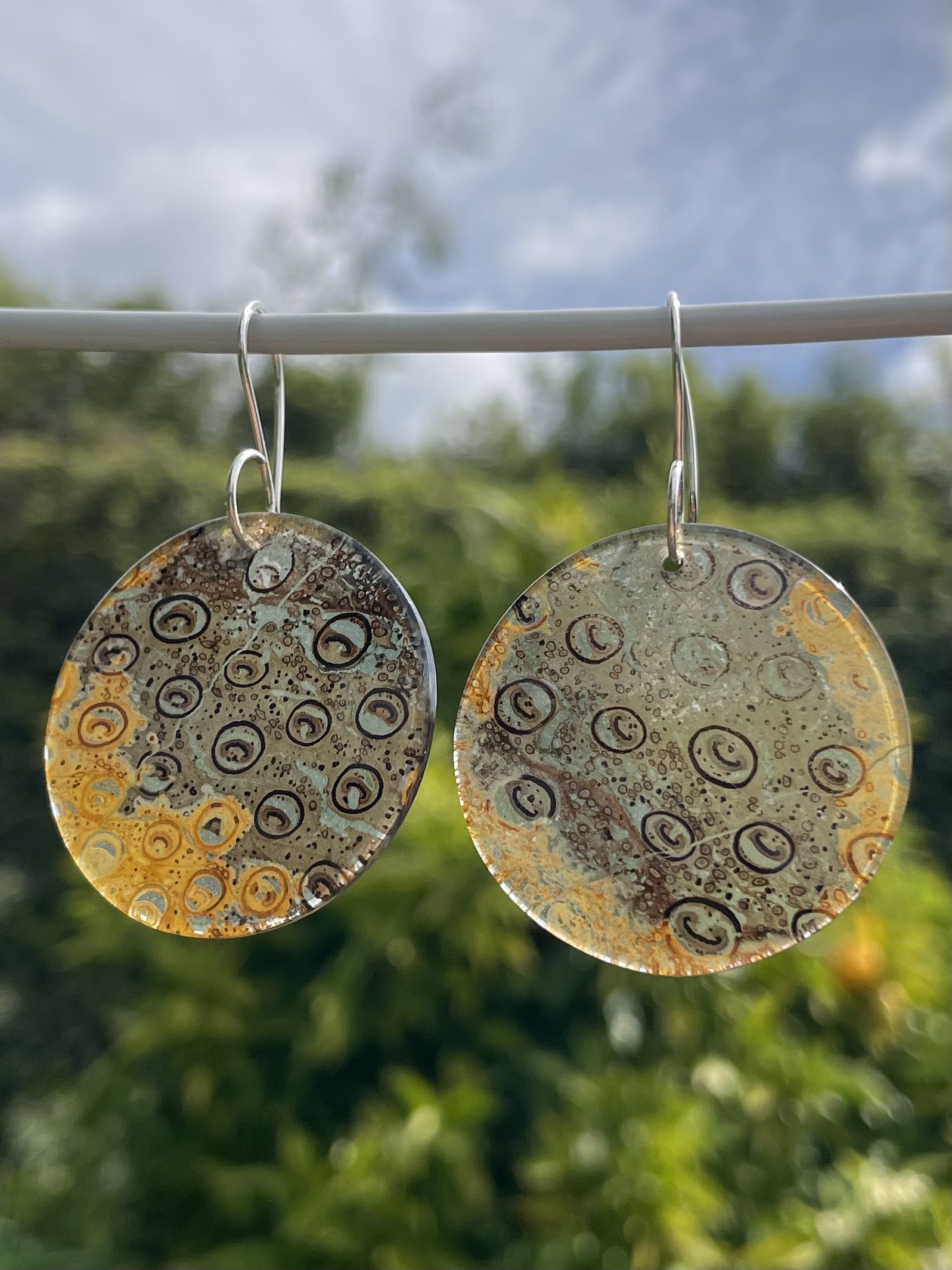 tasmanian petrified fern & solid sterling silver