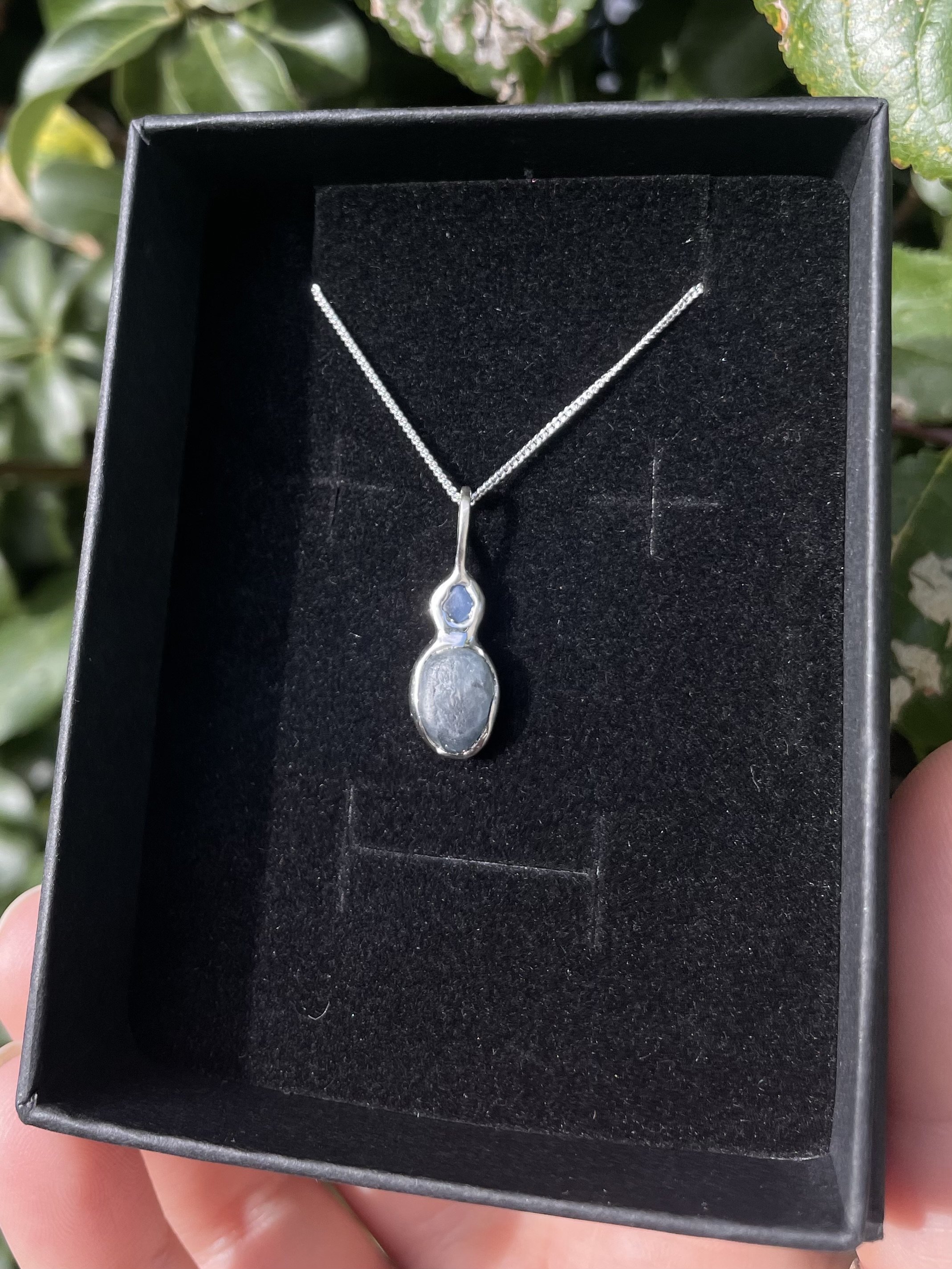 raw tasmanian sapphire & solid sterling silver