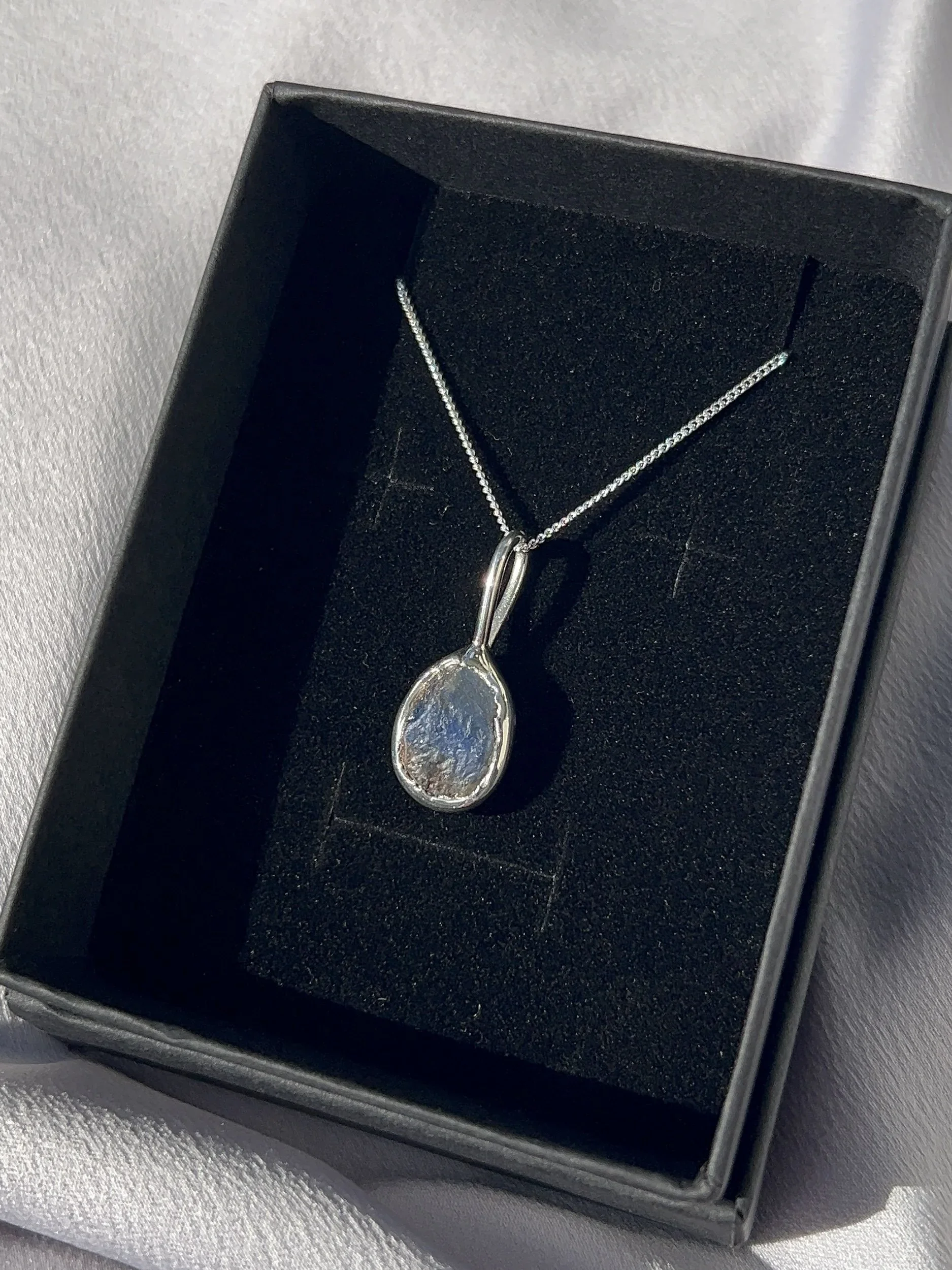 raw tasmanian sapphire & solid sterling silver