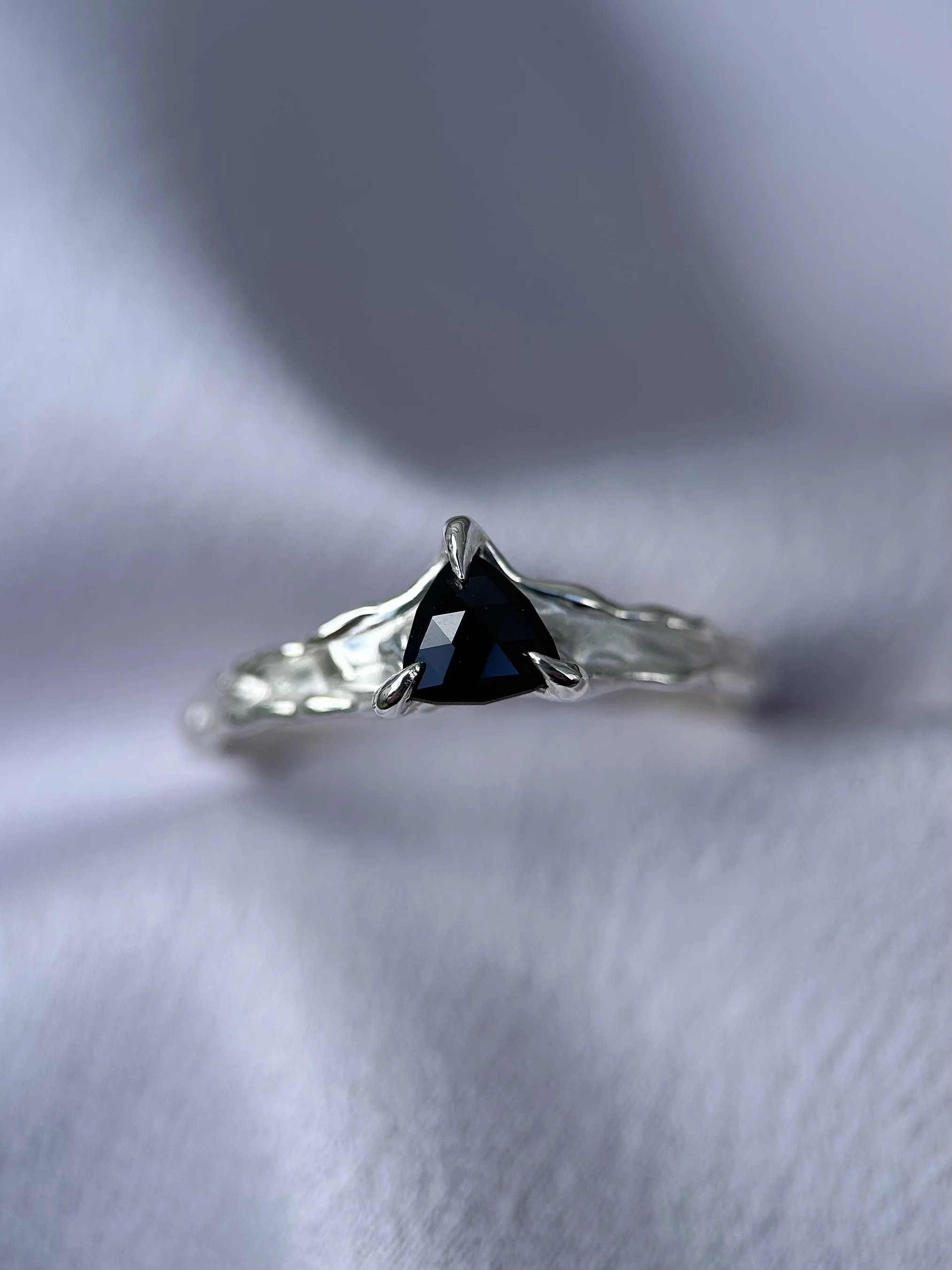 tasmanian black spinel & solid sterling silver