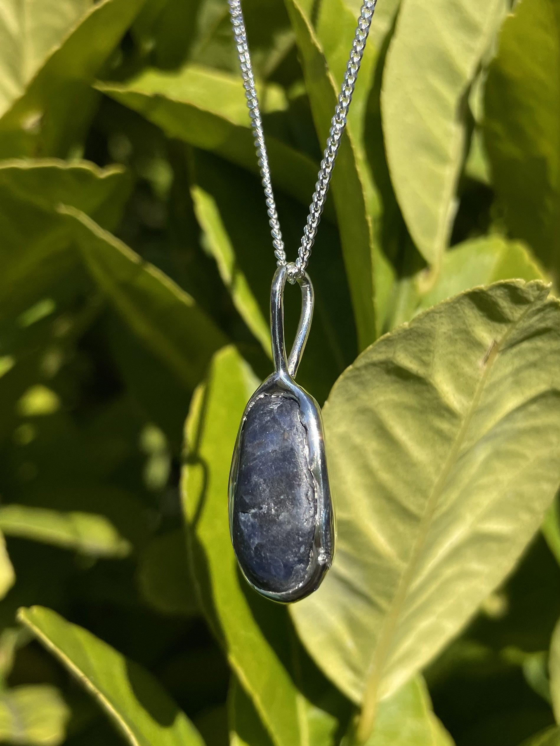 raw tasmanian sapphire & solid sterling silver