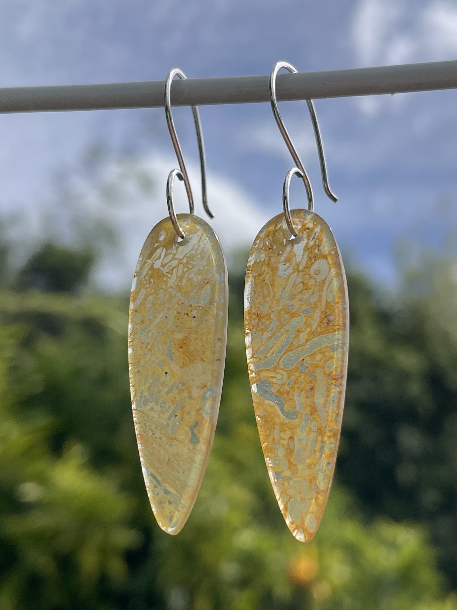 tasmanian petrified fern & solid sterling silver