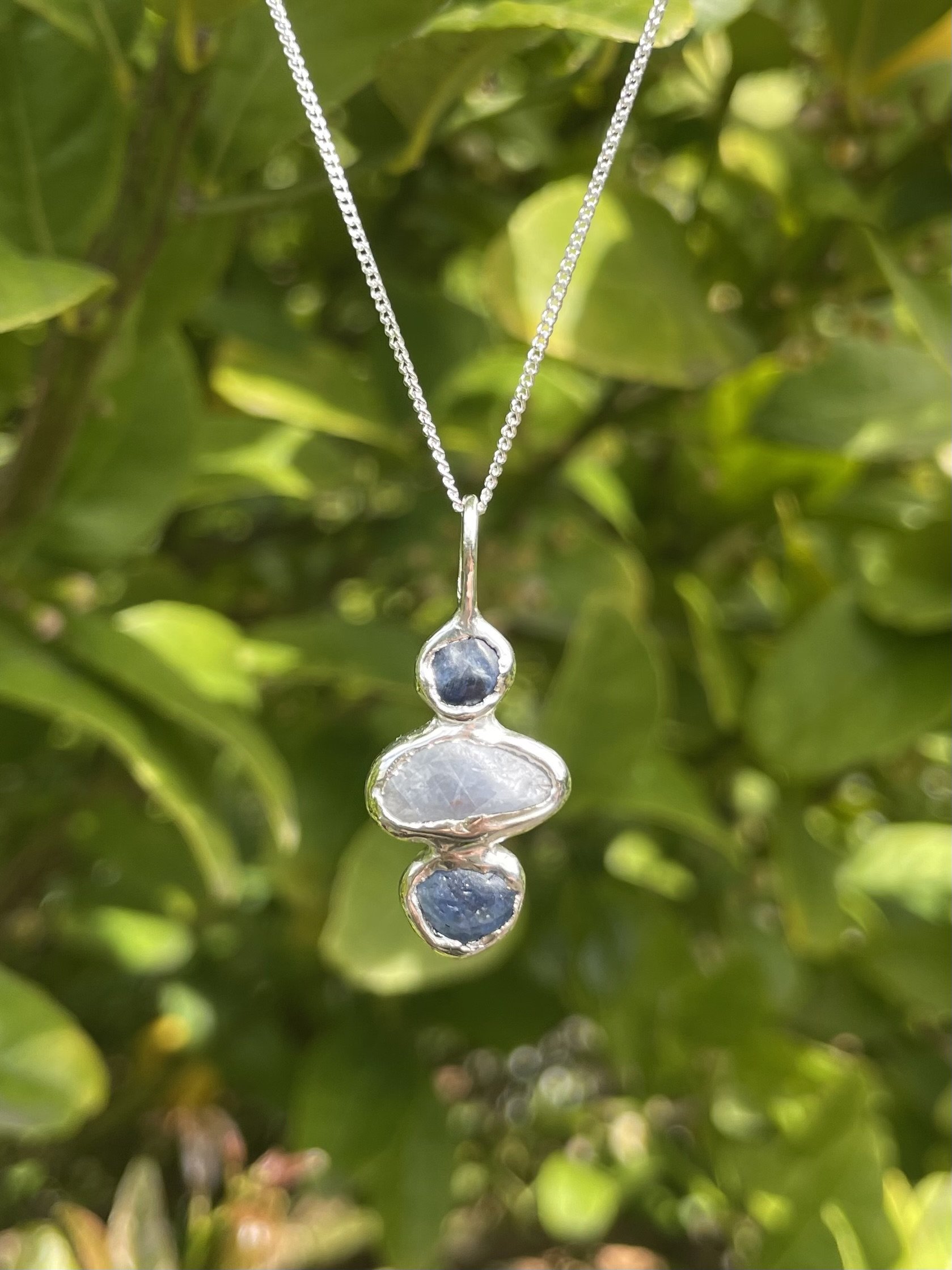 raw tasmanian sapphire & solid sterling silver