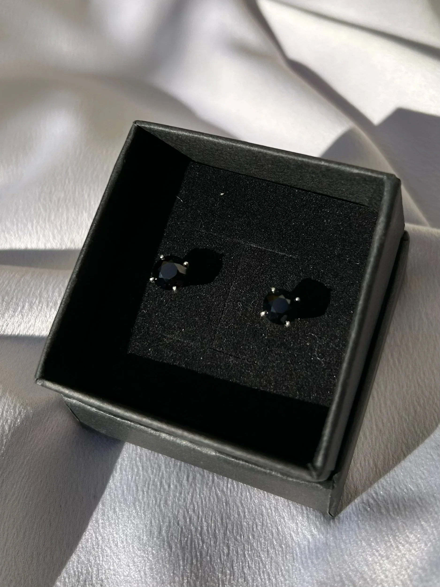 tasmanian black spinel & solid sterling silver