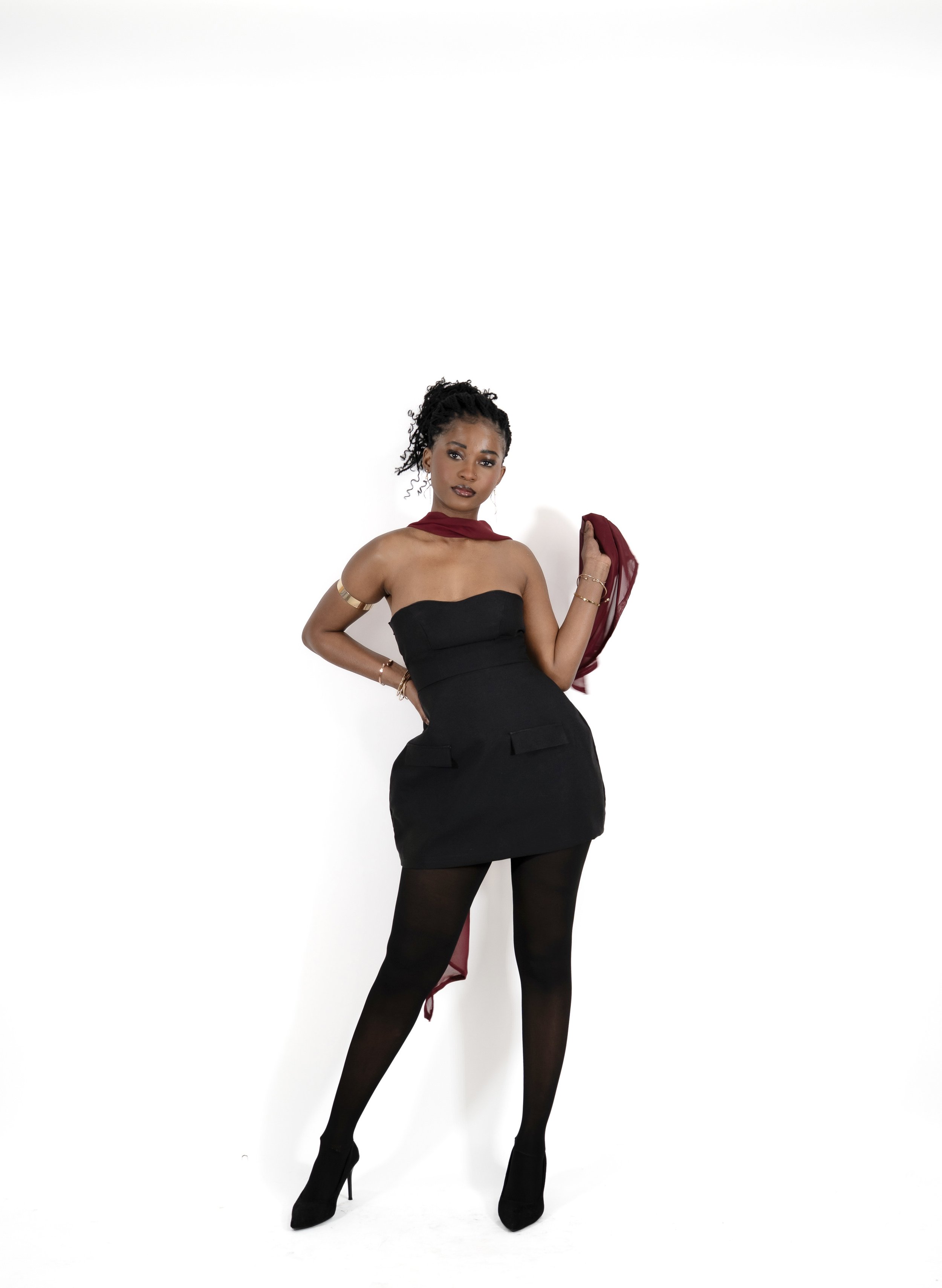 SARI BLACK Structured Tube Dress