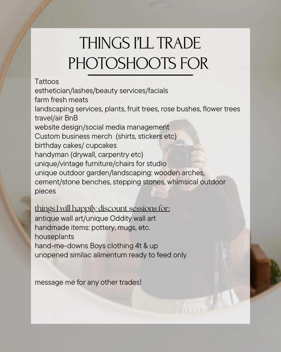 I love love love the current small biz trend going around of trade/barter ✨💕🎀 

In a world where everything is expensive AF, let&rsquo;s keep our $ in our pockets and share the love and skill! 

Tag a friend who might be interested! 

Happy barteri