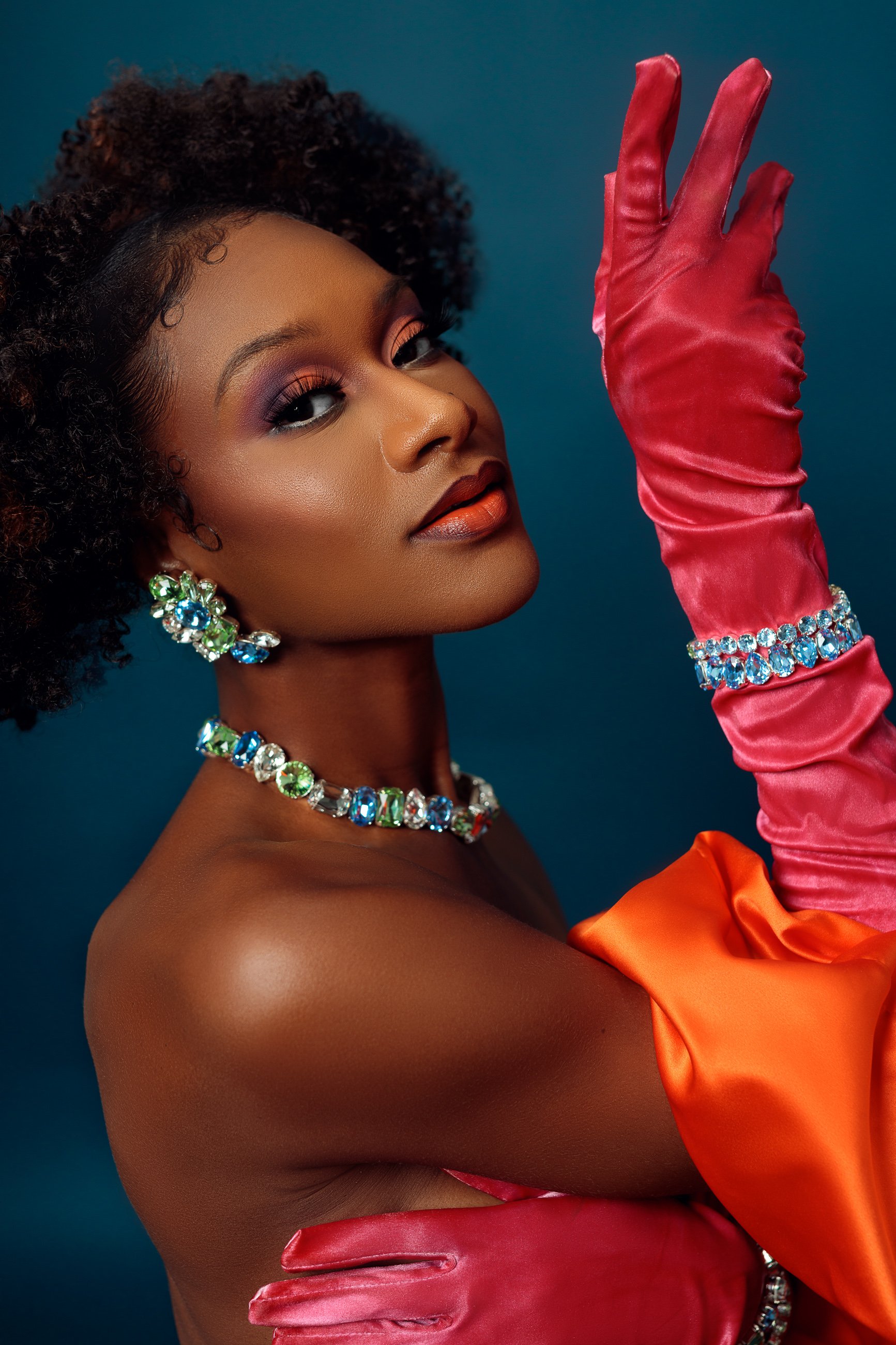 All Jewelry & Gloves Cute made by Mykel for Rose Collection Holiday Glam Collection 
Hair & Makeup by Mykel 