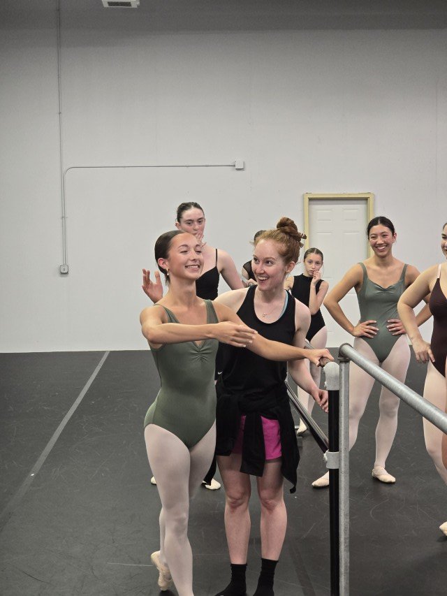 Megan Lynch and BalletCorps students responding to the culmination of a coaching sequence