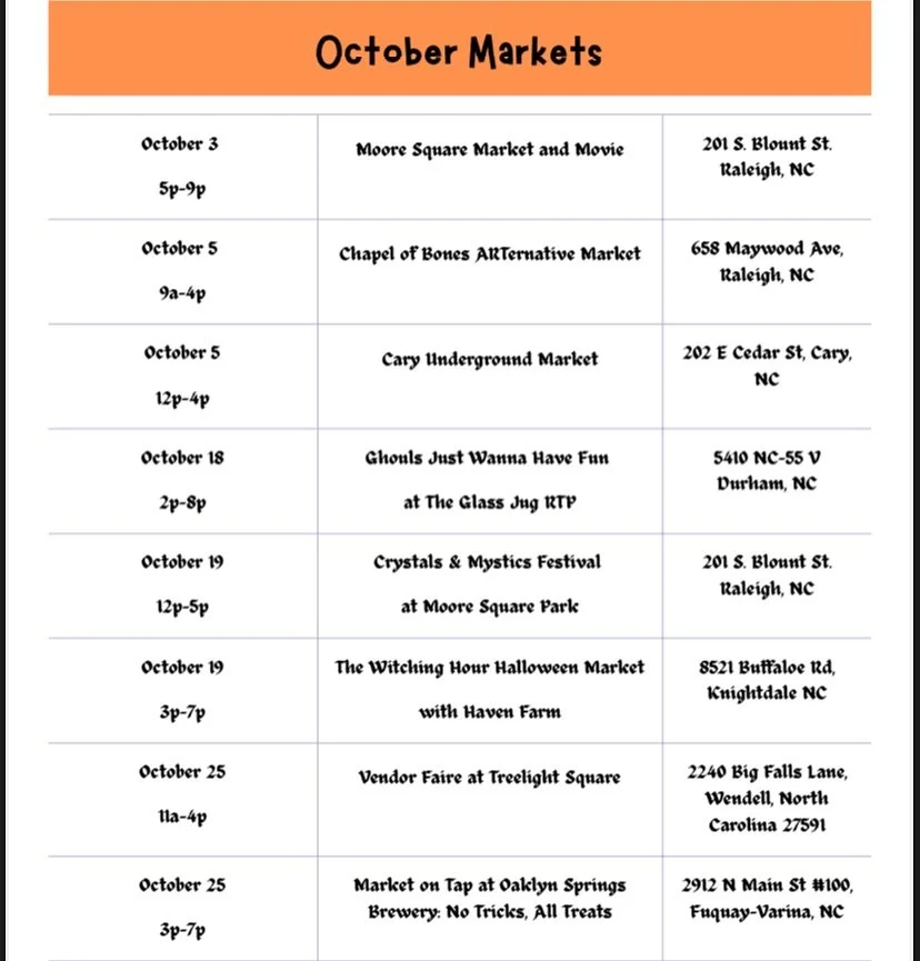 🎃Our October Markets are here and I am super excited for this month with sooooo many amazing events, the best is yet to come :) 🧙&zwj;♀️🪄🎃