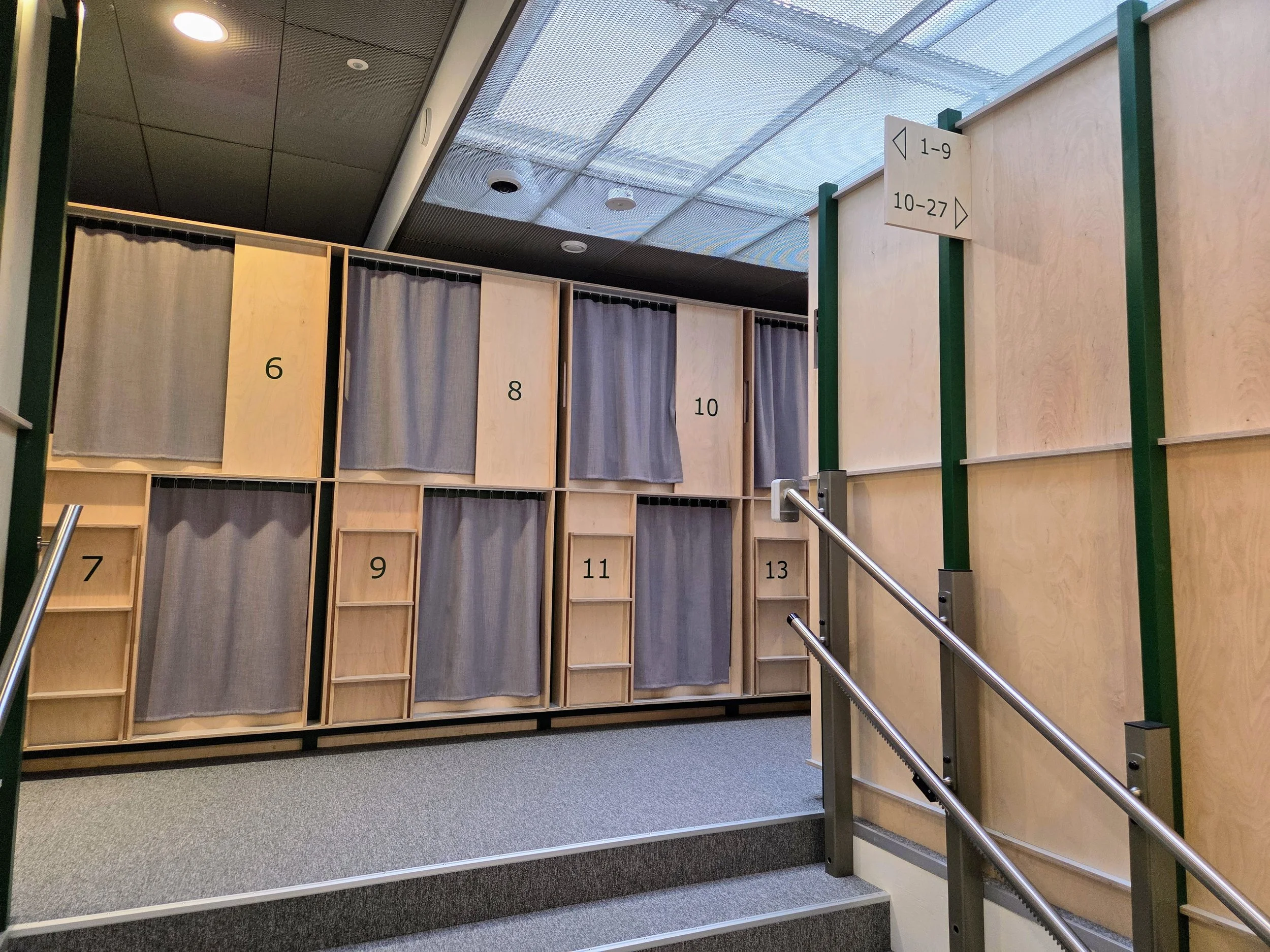 stair case to sleeping area