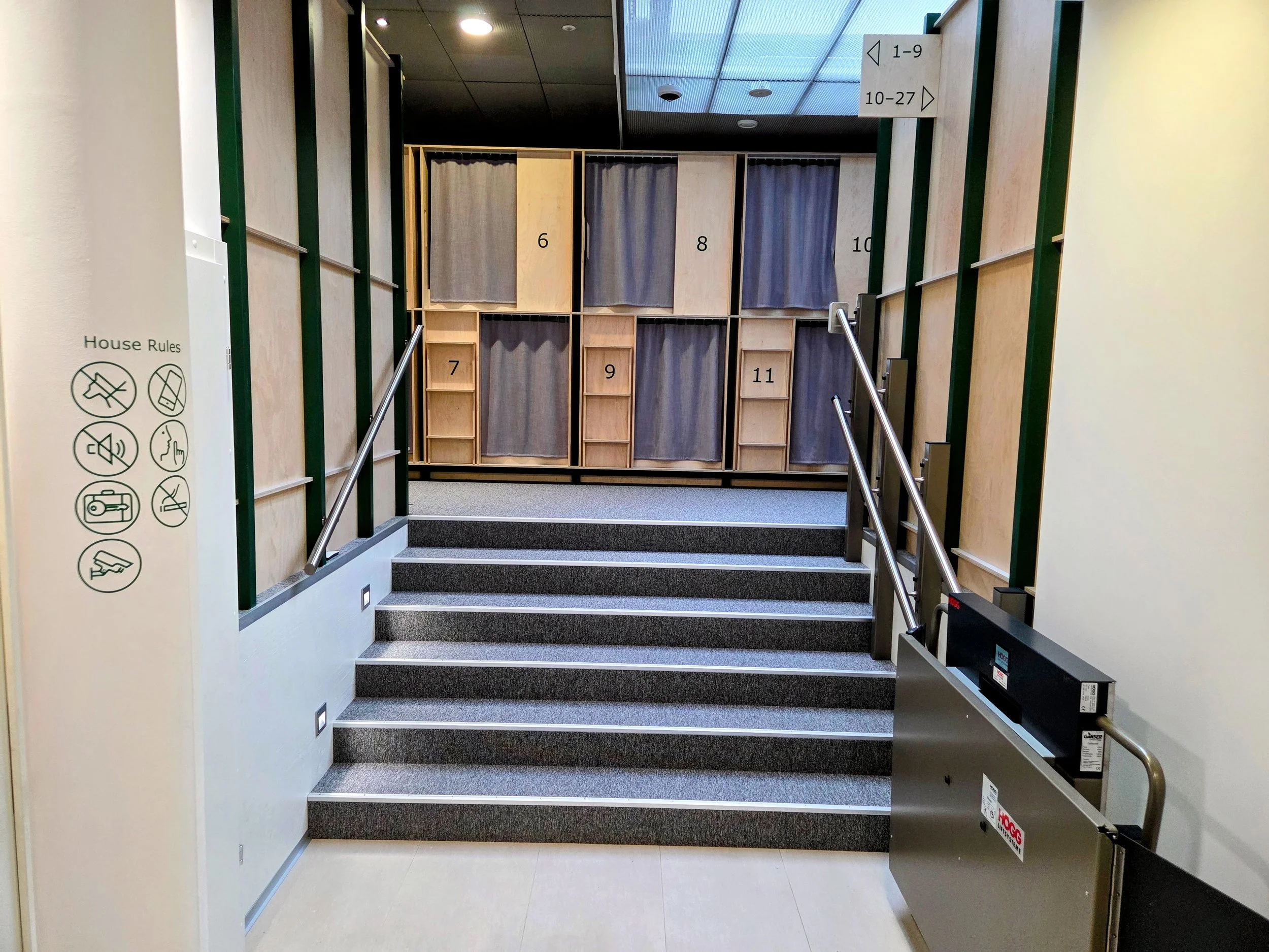 stair case and disability lift