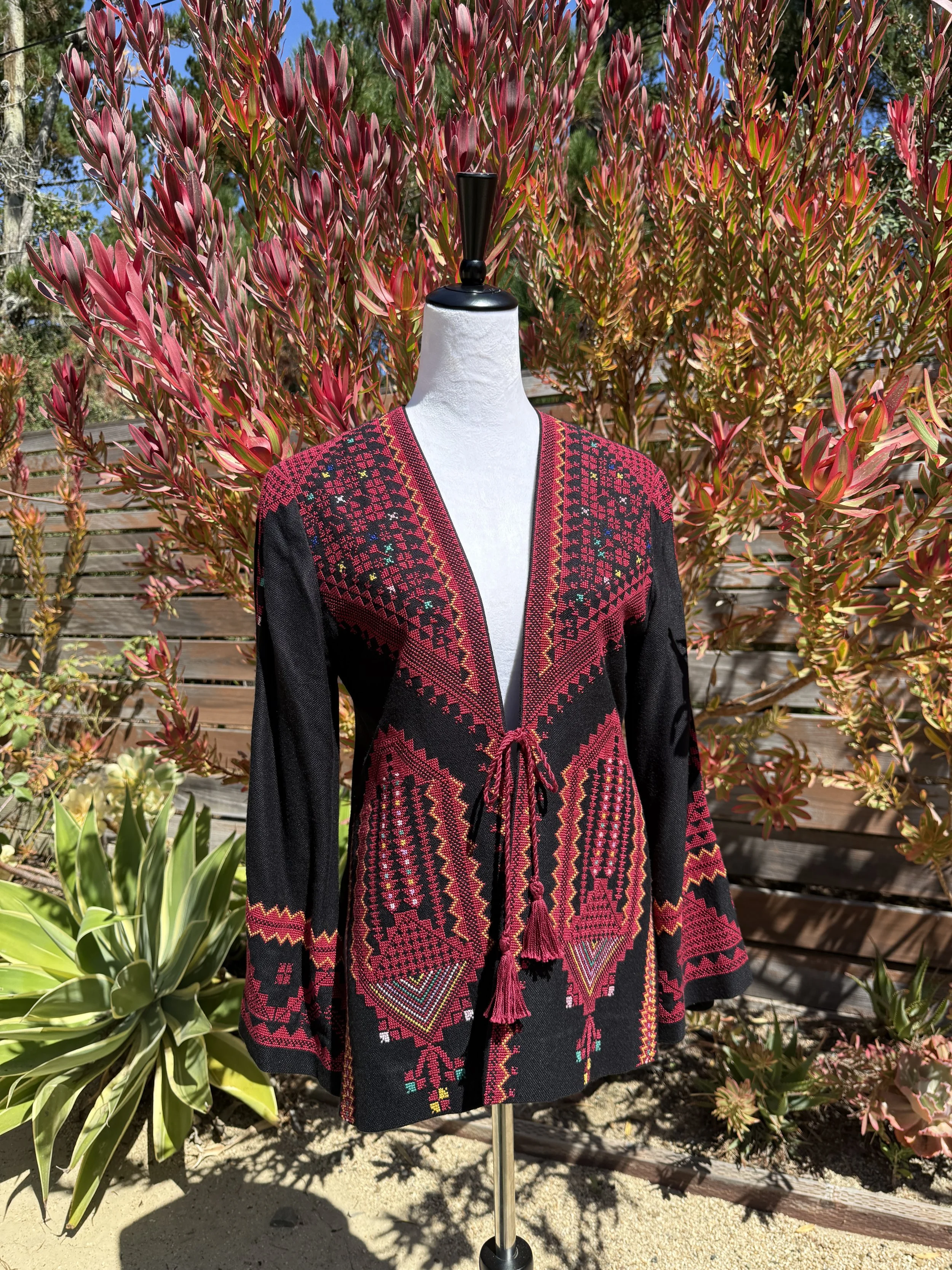 Tatreez Duster Jacket from Sulafa UNRWA Gaza Embroidery Centre