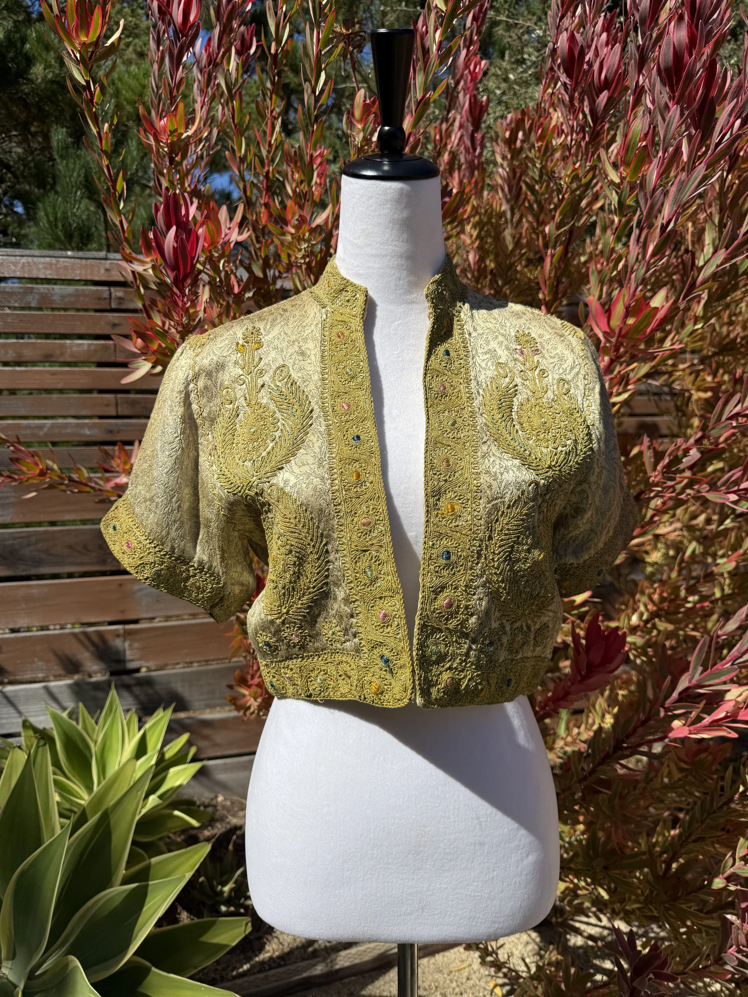 1920s Palestinian Taqsirah on Damascene Silk Brocade