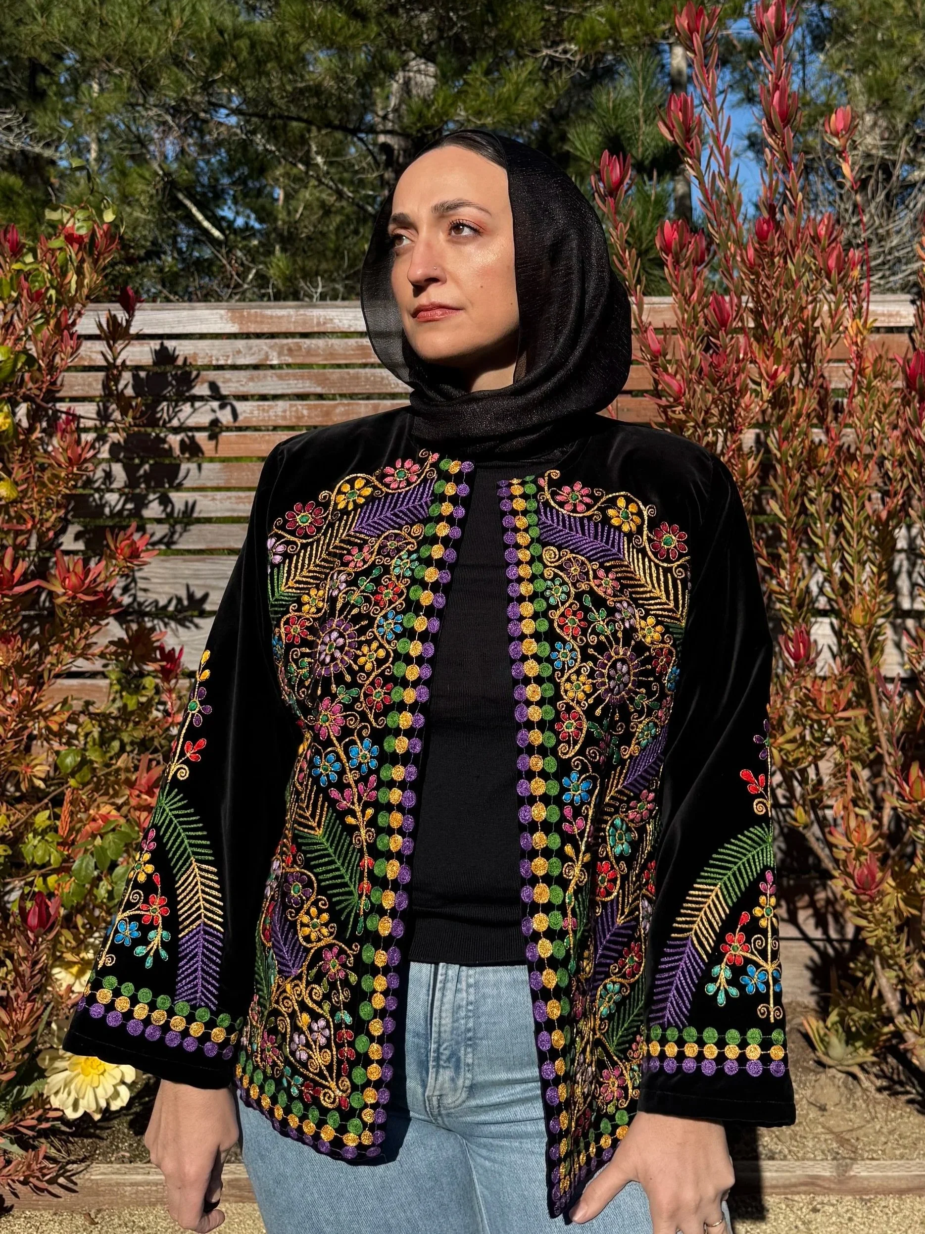 The Velvet Handmade Tahriri Flower Jacket