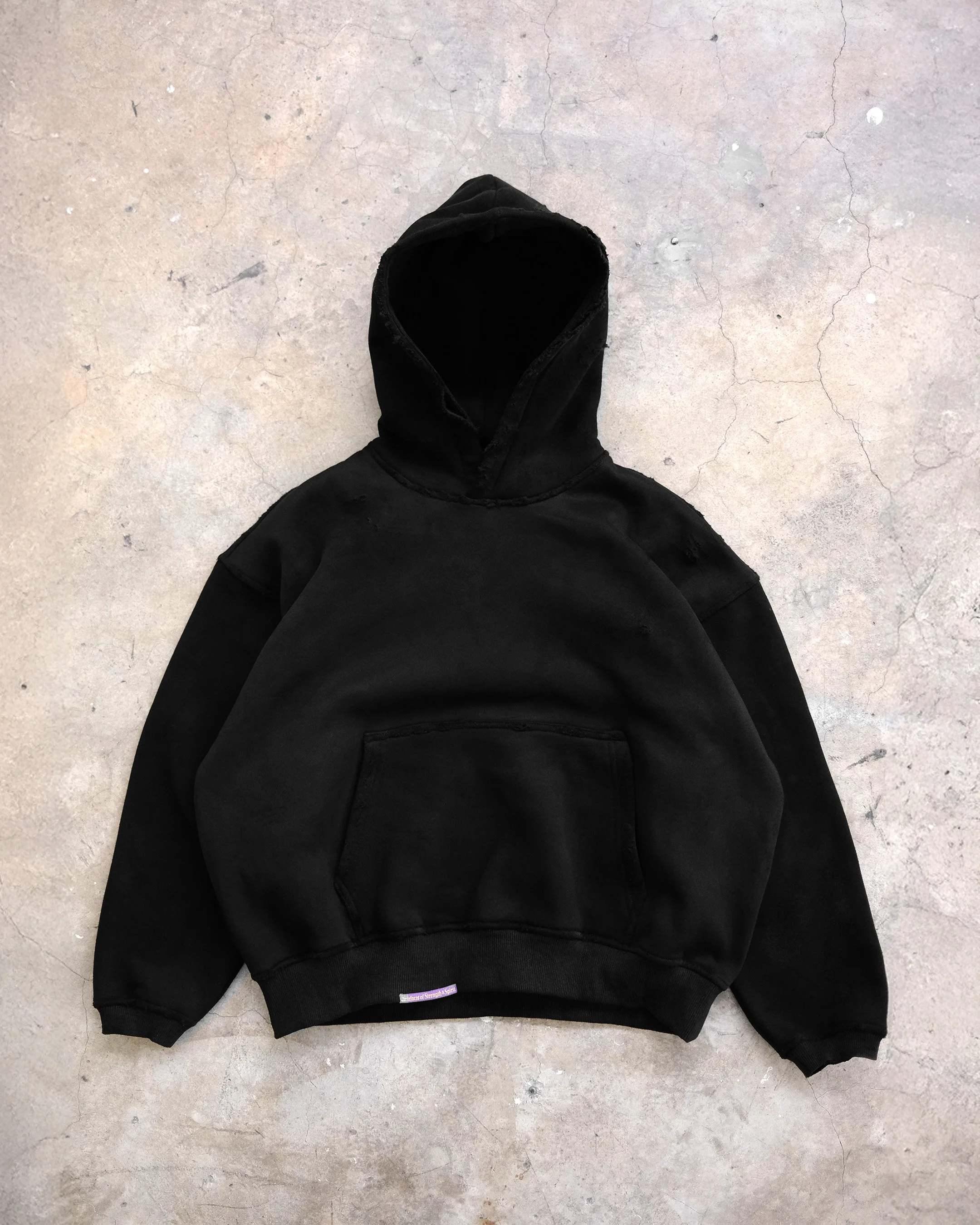 Distressed Pullover Hoodie