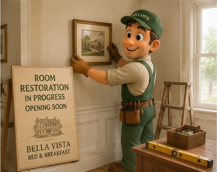 Eastern Room under restoration at Bella Vista Bed and Breakfast in Akron, Pennsylvania..  Opening Soon.