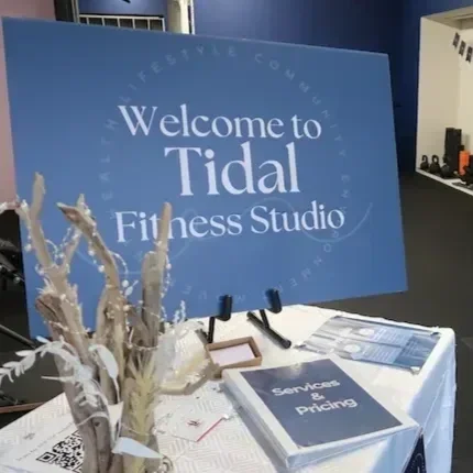 Tidal Fitness Haverfordwest welcome sign in private exercise studio