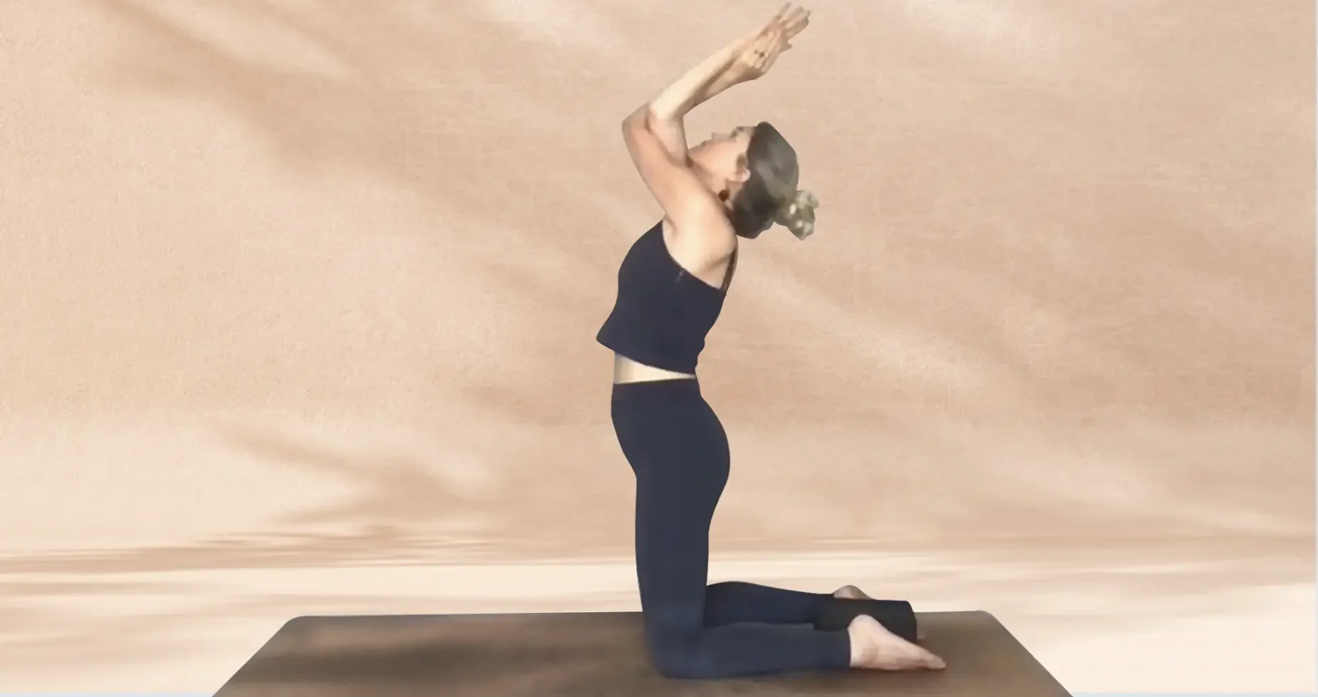 Owner of Soma Soul yoga in a yoga pose to advertise yoga sessions at Tidal Fitness Haverfordwest