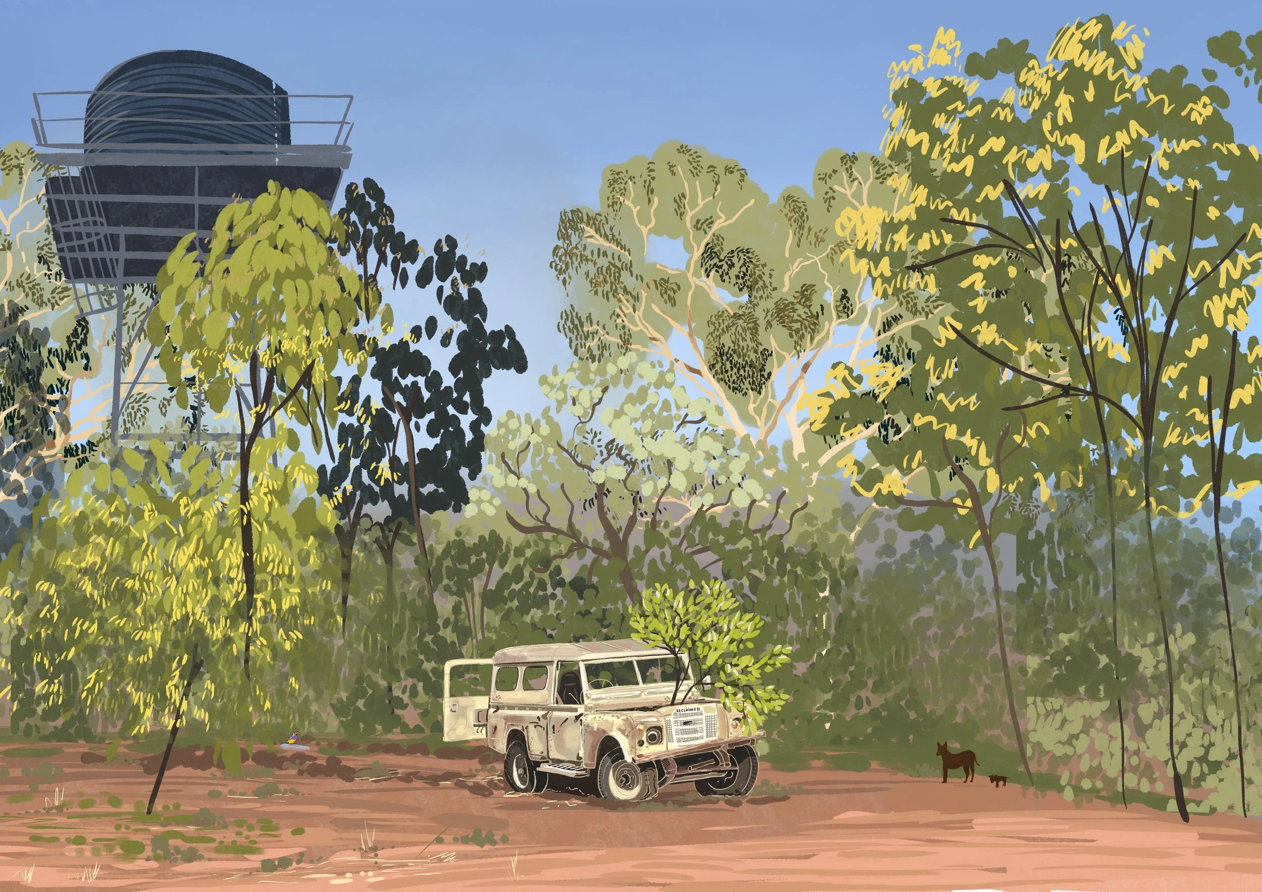 Life in the Pindan, selected illustration for  Pat Low publication 