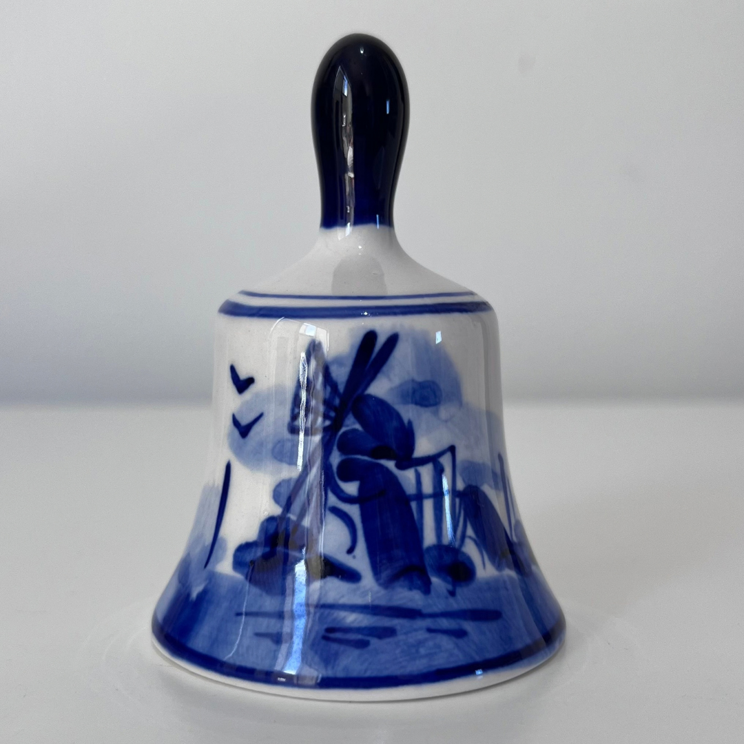 Vintage Delft Blue Windmill Bell Mini Delftware Blue & White Ceramics (10).png