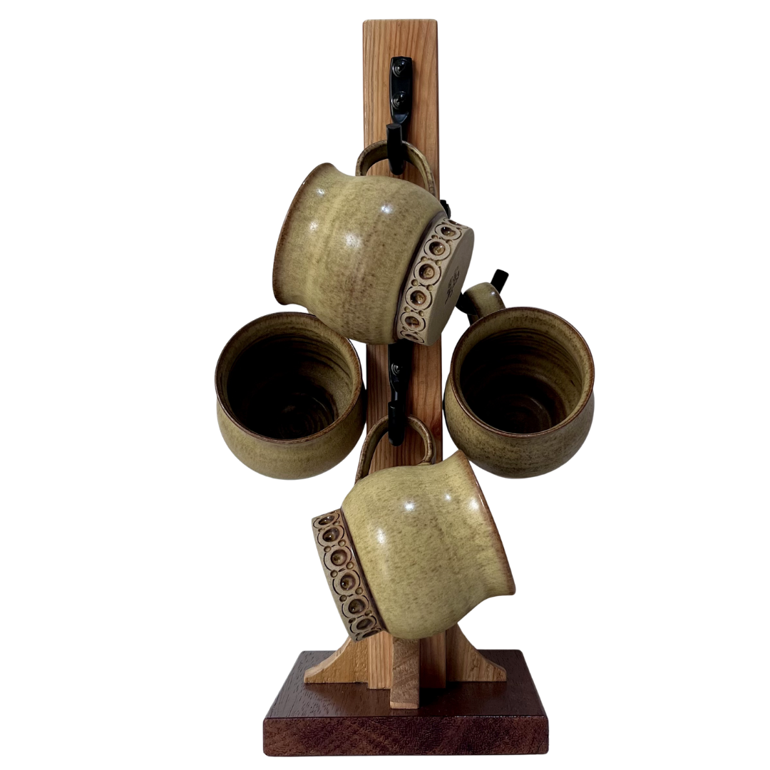Handmade Wooden Coffee Mug Holder Rustic Kitchen Storage (2).png
