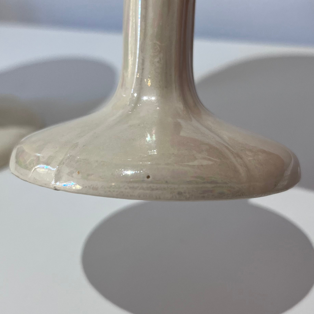 Vintage White Iridescent Ceramic Lustrewear Tulip Goblets Duncan Enterprises (14).png