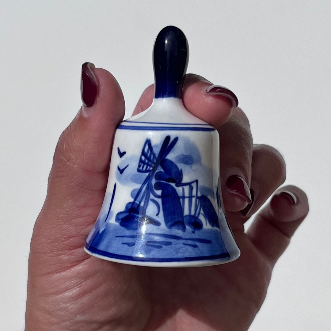 Vintage Delft Blue Windmill Bell Mini Delftware Blue & White Ceramics (12).png