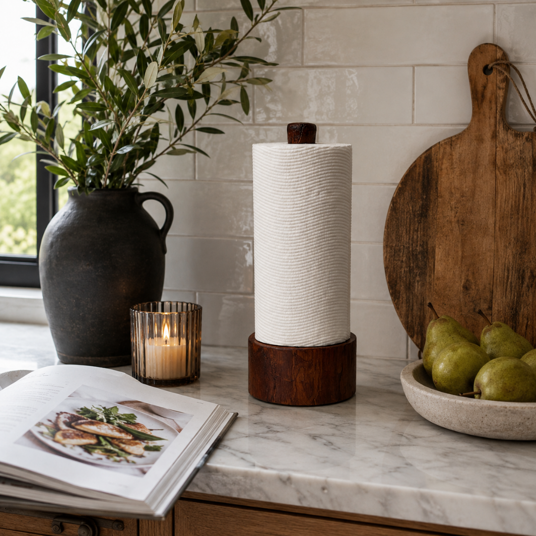 Handmade Wooden Paper Towel Holder Rustic Kitchen Storage (13).png