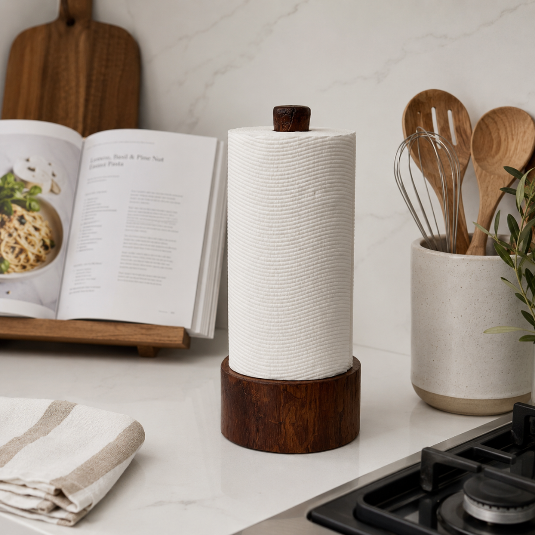 Handmade Wooden Paper Towel Holder Rustic Kitchen Storage (14).png