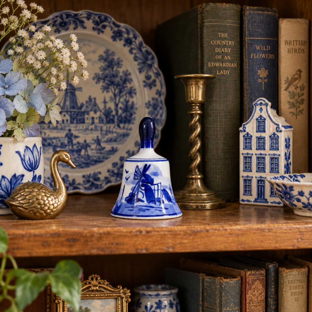 Vintage Delft Blue Windmill Bell Mini Delftware Blue & White Ceramics (2).png