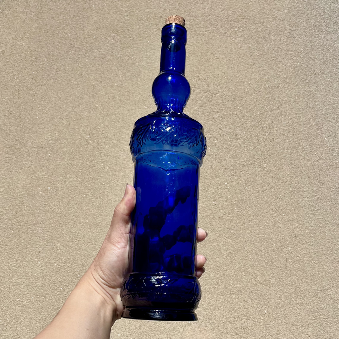 Cobalt Blue Recycled Glass Bottle Cork Handmade Spain (13).png
