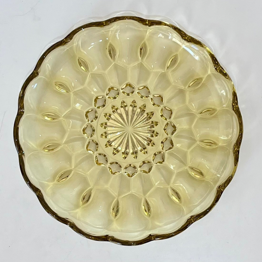 Vintage Anchor Hocking Fairfield Amber Glass Plate (5).png