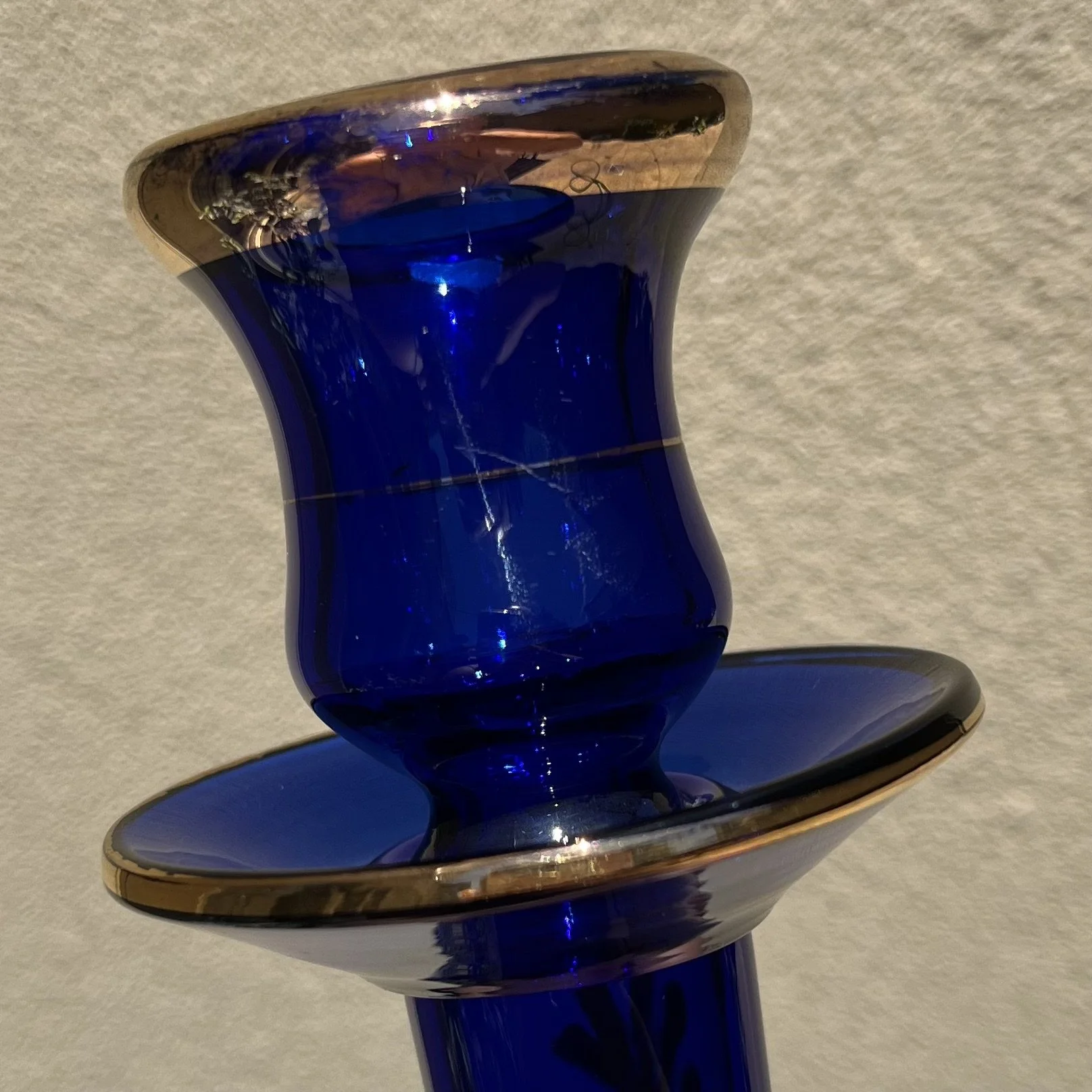 Antique Hand-Painted Cobalt Blue Bohemian-Style Glass Candlestick Holders.jpeg