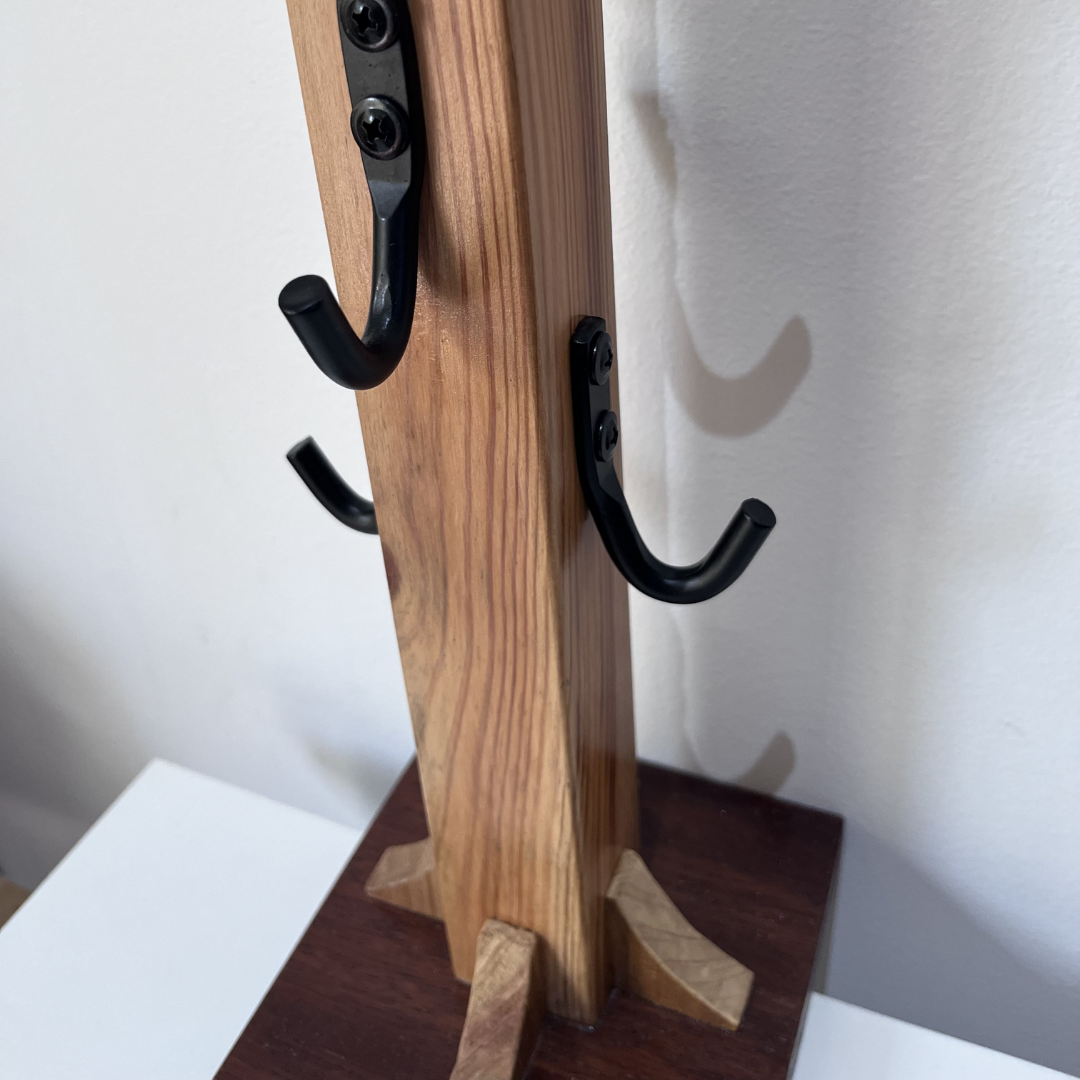 Handmade Wooden Coffee Mug Holder Rustic Kitchen Storage (3).png