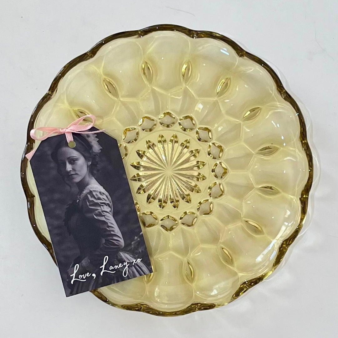 Vintage Anchor Hocking Fairfield Amber Glass Plate (3).png