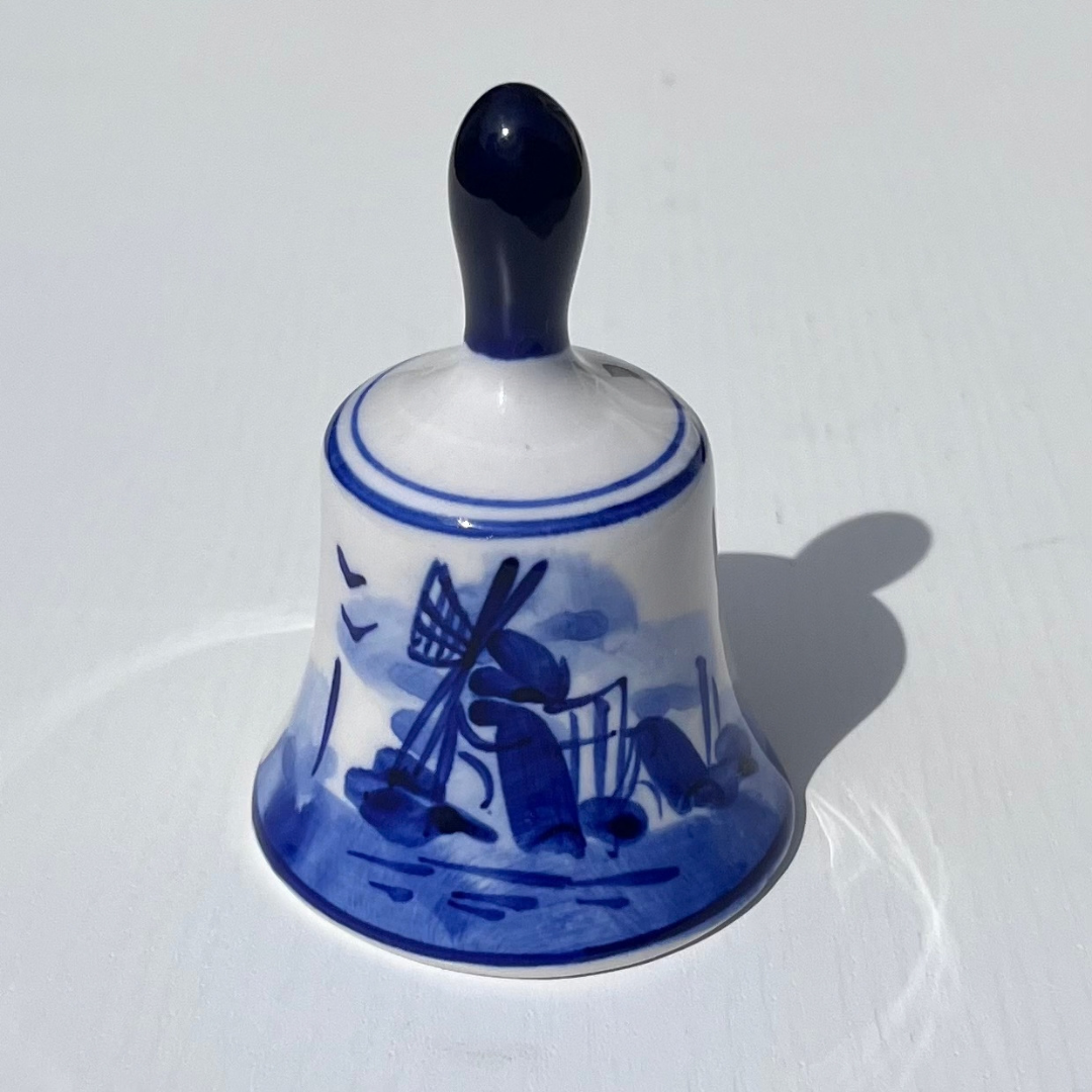 Vintage Delft Blue Windmill Bell Mini Delftware Blue & White Ceramics (15).png