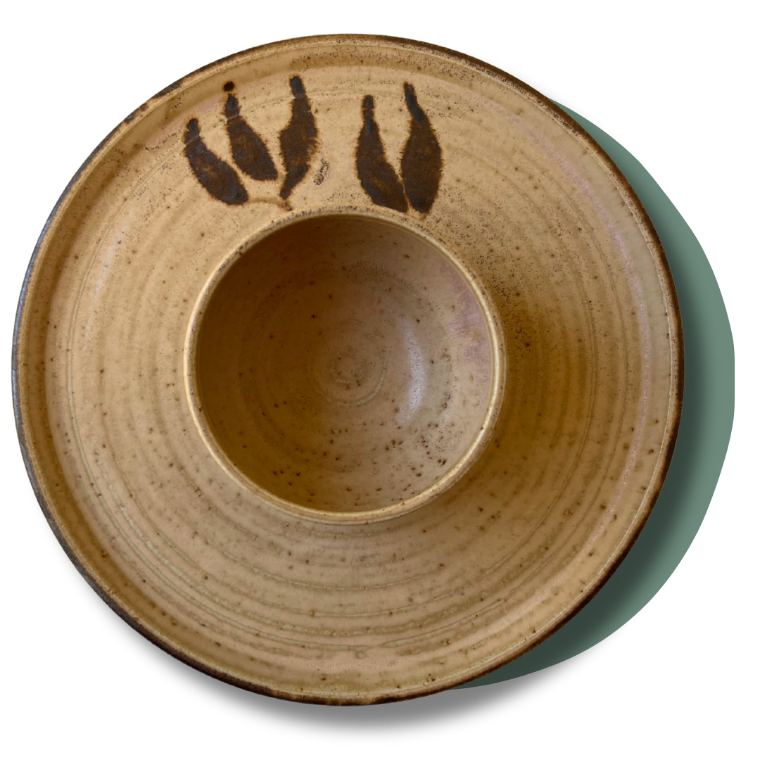 Vintage Stoneware Chip & Dip Bowl.png