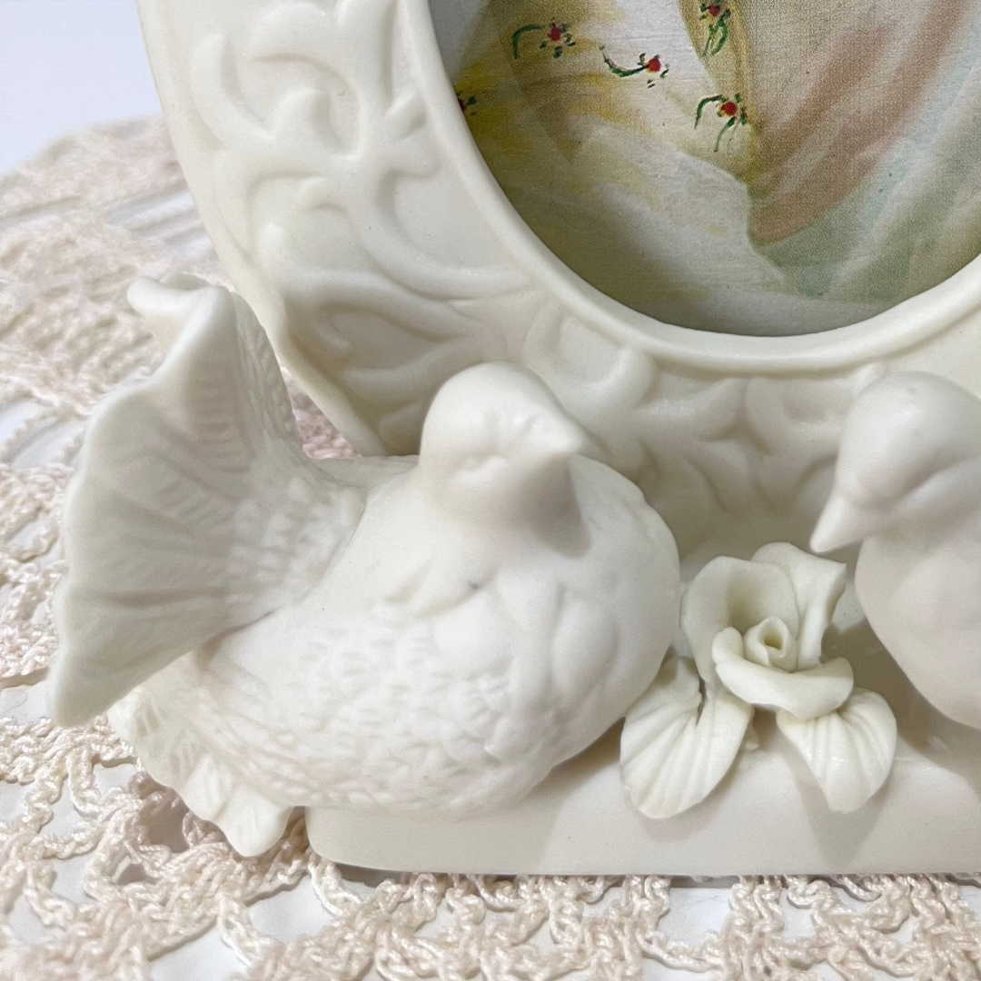 Vintage Handmade italian Dove Rose Photo Frame (8).png