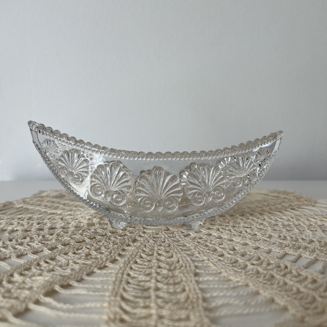 Antique George Davidson Clear Glass Gondola Boat Bowl Canoe Shape (7).png