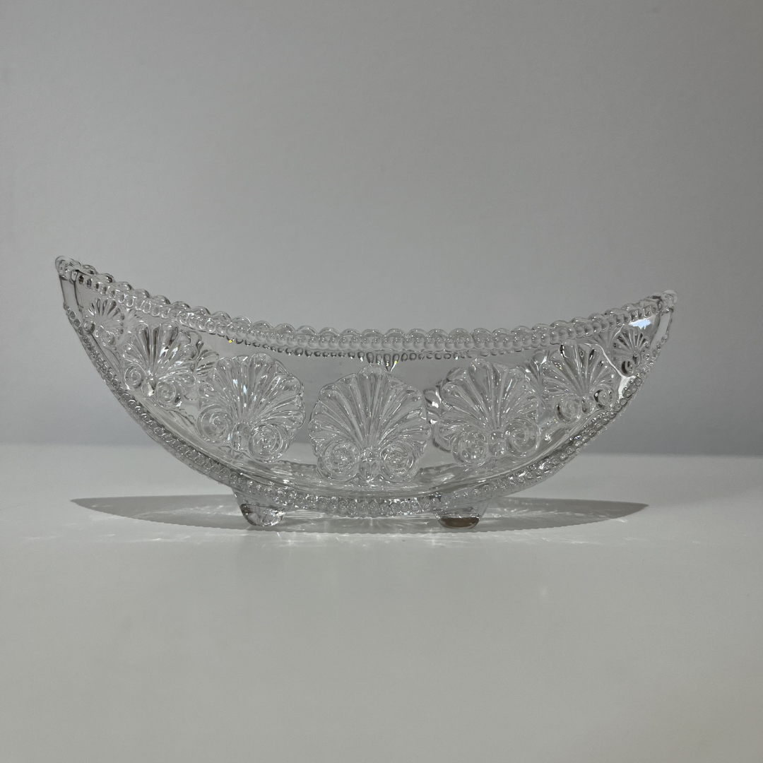 Antique George Davidson Clear Glass Gondola Boat Bowl Canoe Shape (17).png